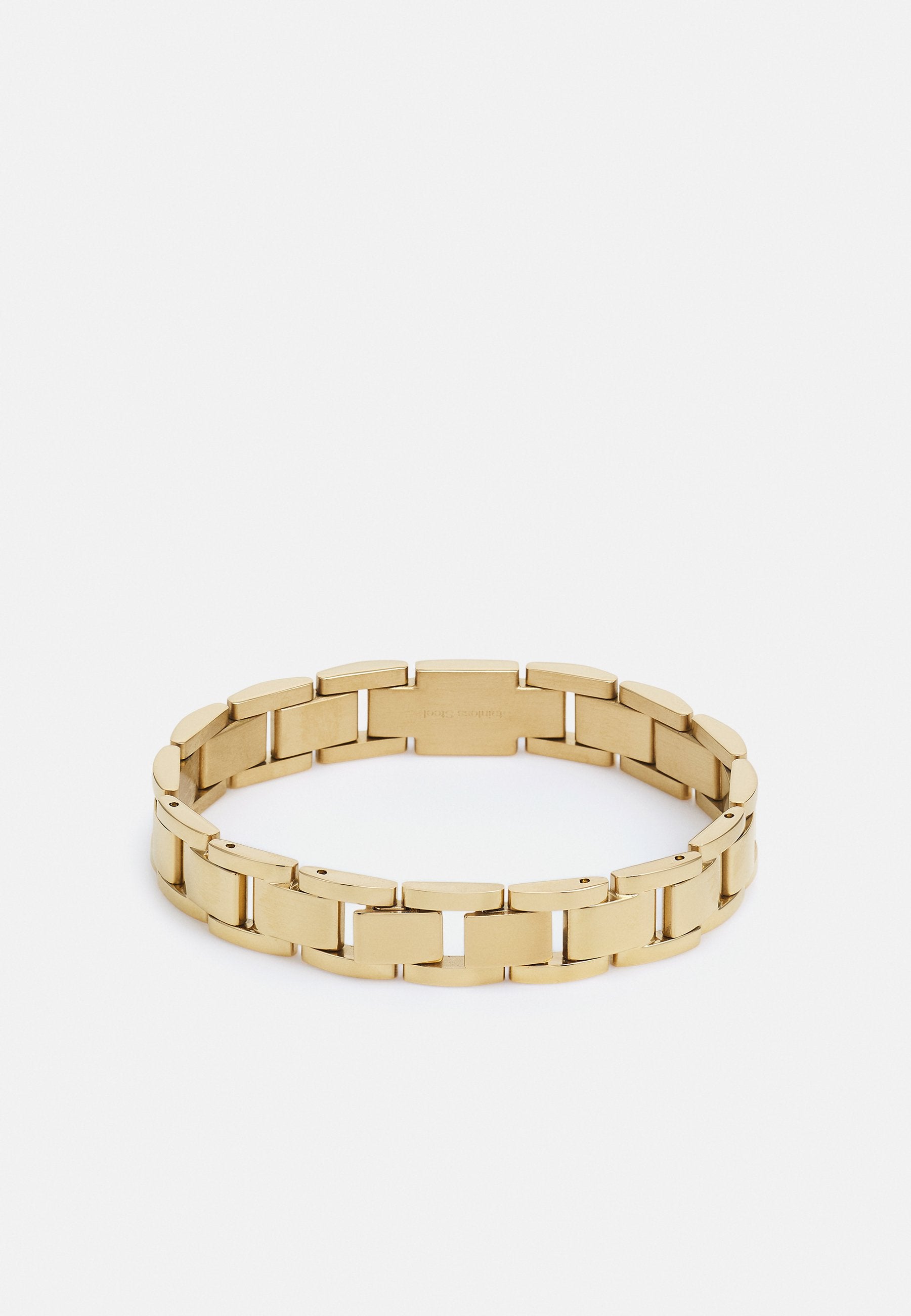 FLAT CHAIN UNISEX - Bracelet - yellow gold-coloured/black