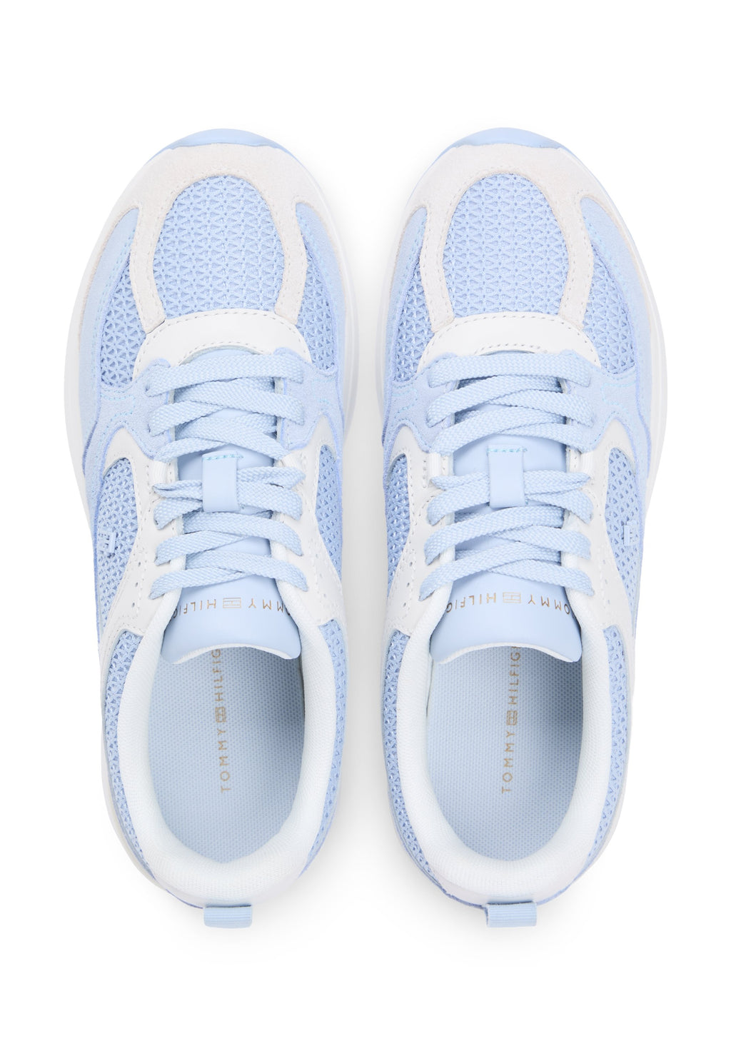 TONAL TH MONOGRAM MIXED TEXTURE TRAINERS - Trainers - breezy blue/ecru
