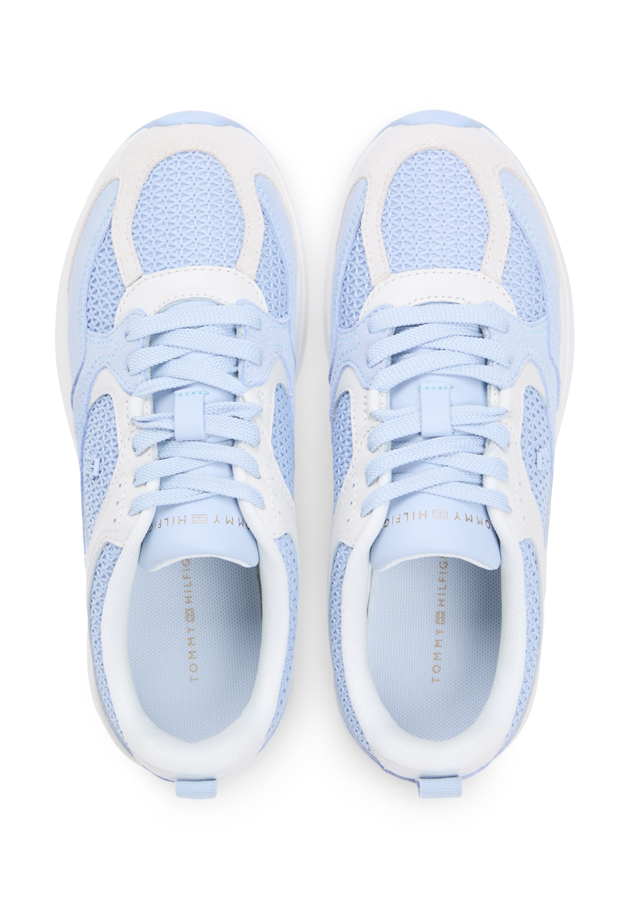 TONAL TH MONOGRAM MIXED TEXTURE TRAINERS - Trainers - breezy blue/ecru