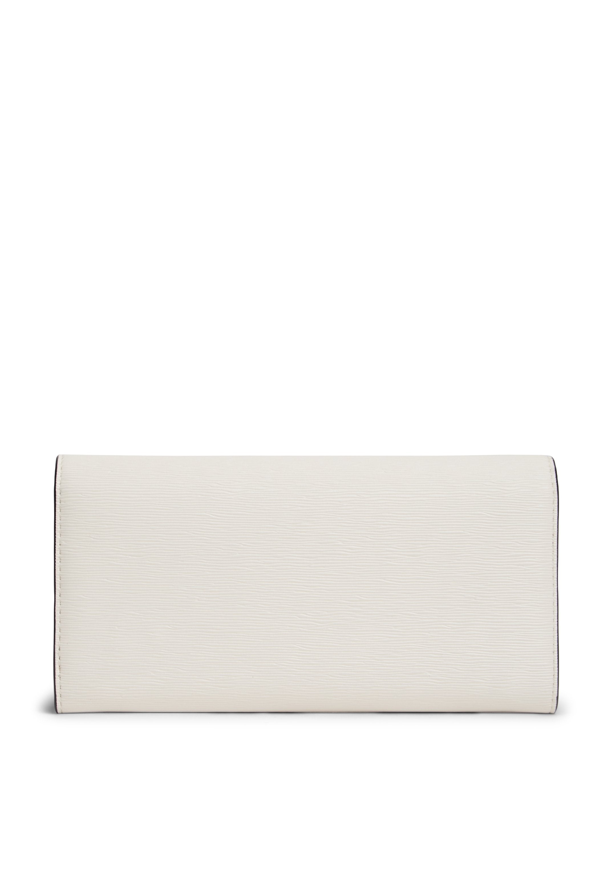 PORTEFEUILLE À RABAT TEXTURÉ LOGO MÉTALLIQUE - Portefeuille - crème doux