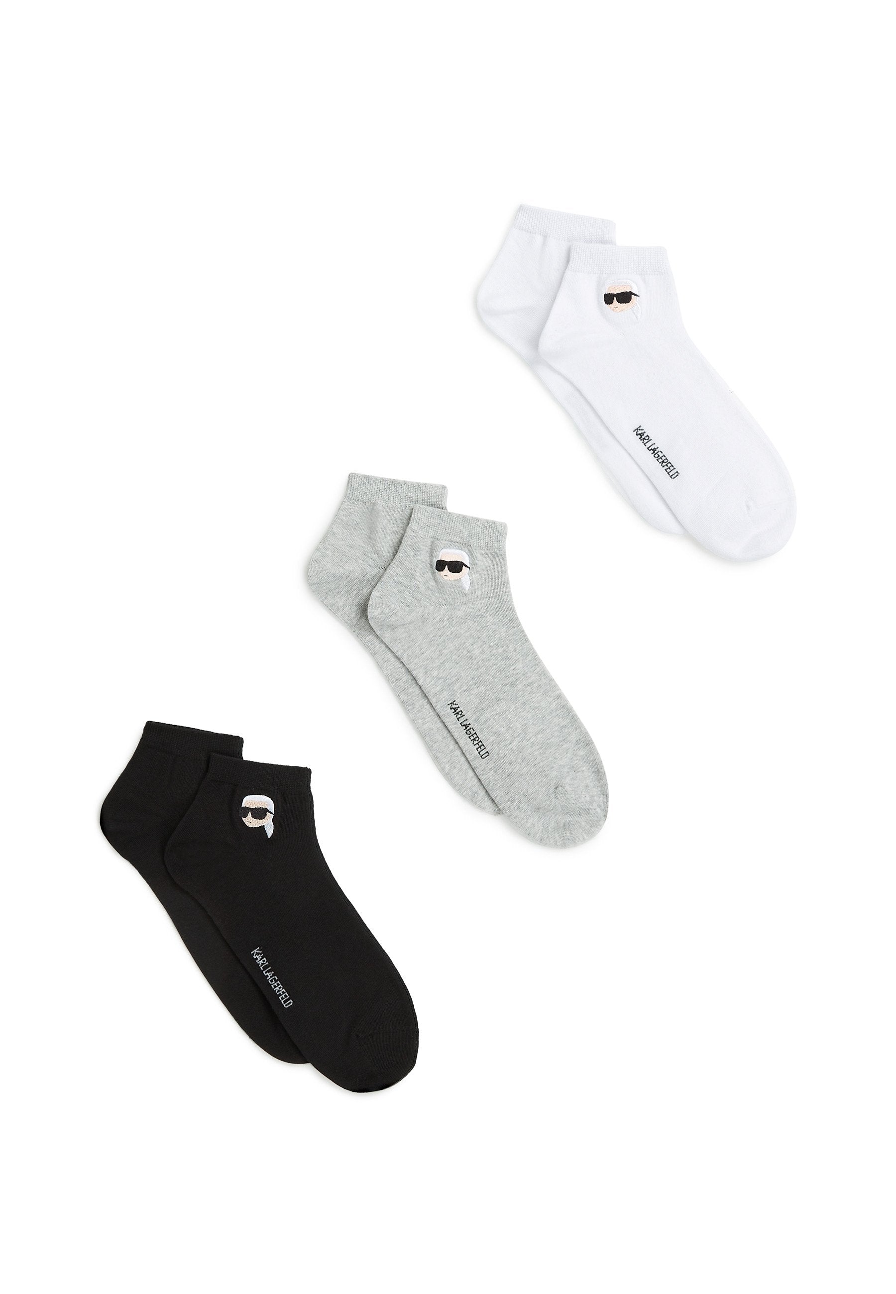 IKON SHORT (PACK OF 3) - Sneaker socks - black/white/grey
