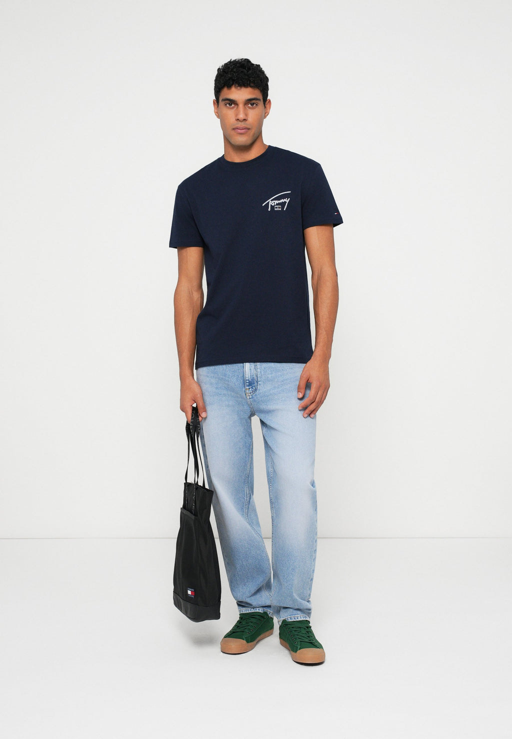 T-SHIRT RAS-DU-COU LOGO AU DOS SIGNATURE - T-shirt imprimé - bleu marine nuit