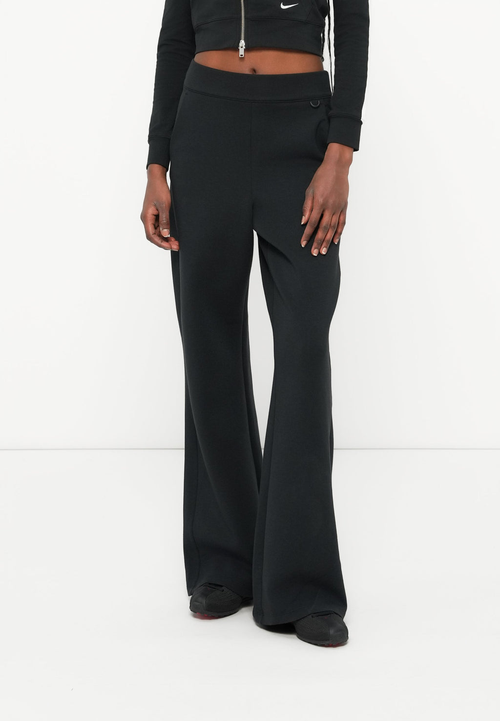 FLARE  - Tracksuit bottoms - black/dark smoke grey