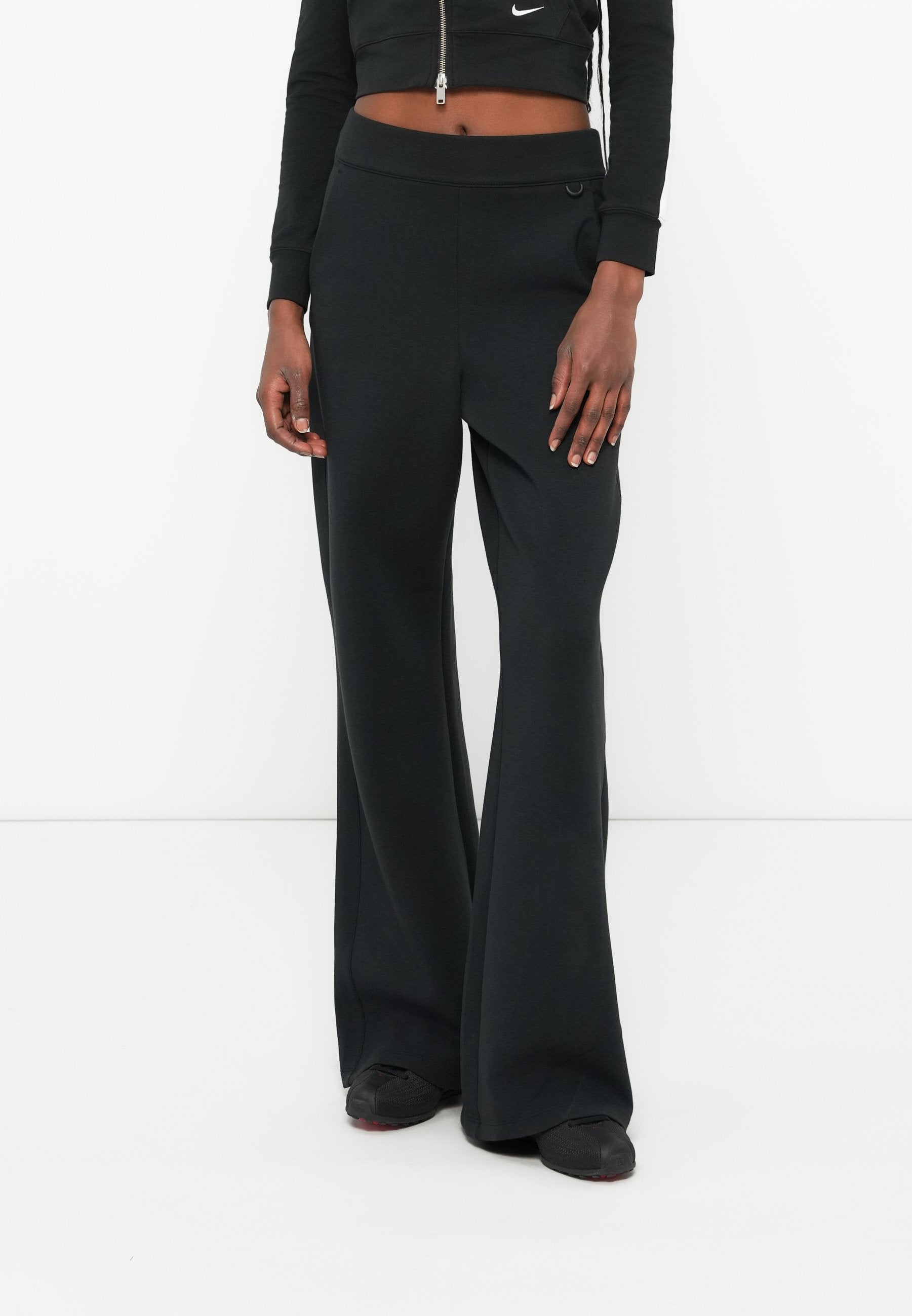 FLARE  - Tracksuit bottoms - black/dark smoke grey