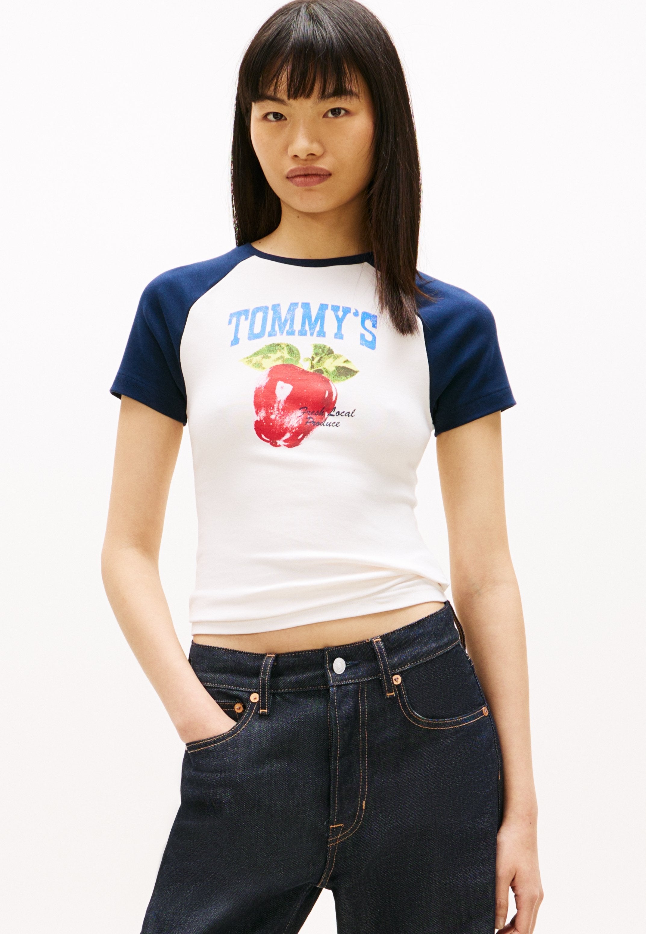 GRAPHIC SLIM RAGLAN T-SHIRT - Print T-shirt - ancient white