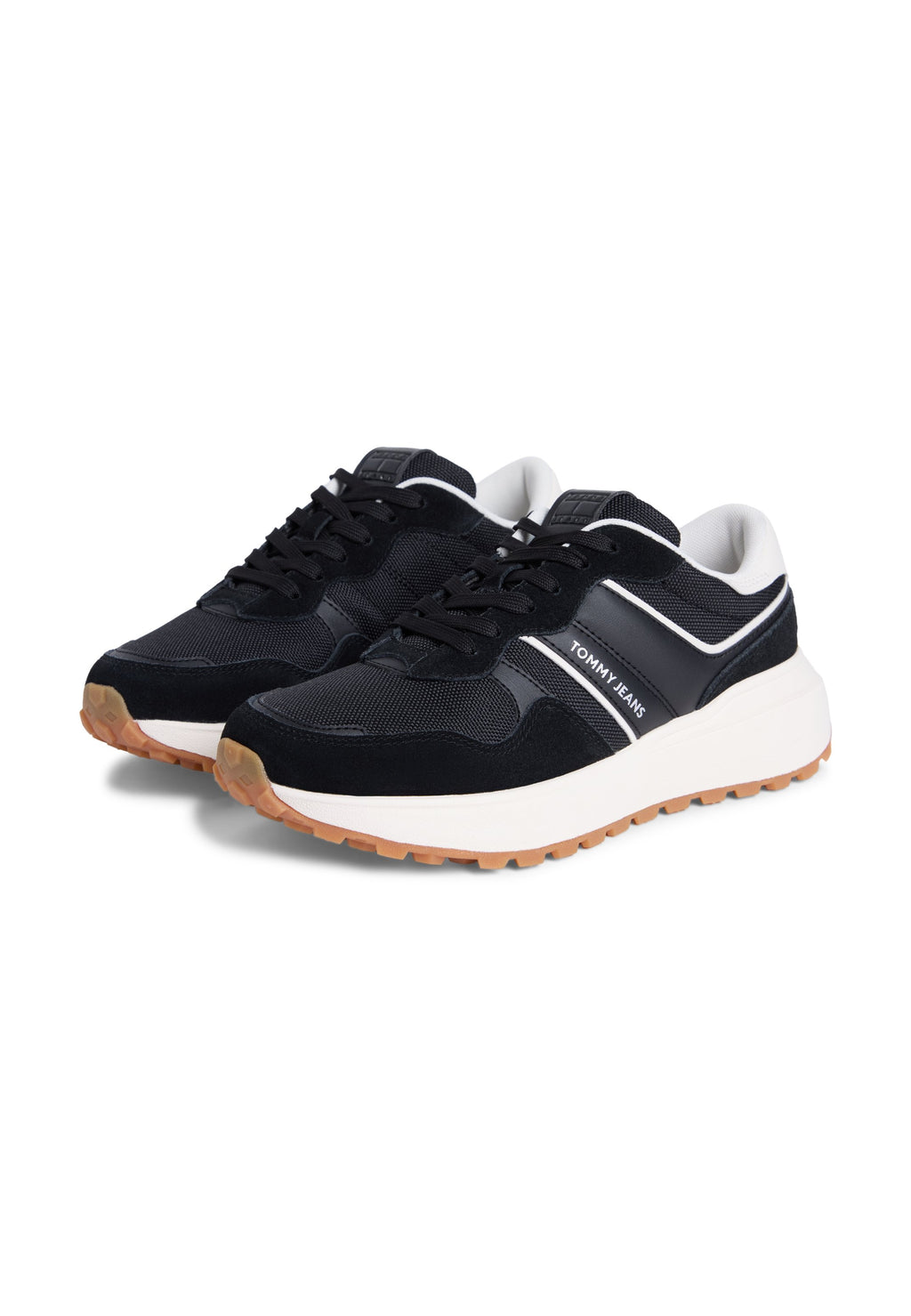 SUEDE CLEAT MIXED TEXTURE TRAINERS - Trainers - black