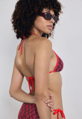 MONOGRAM TRIANGLE - Bikini top - open red