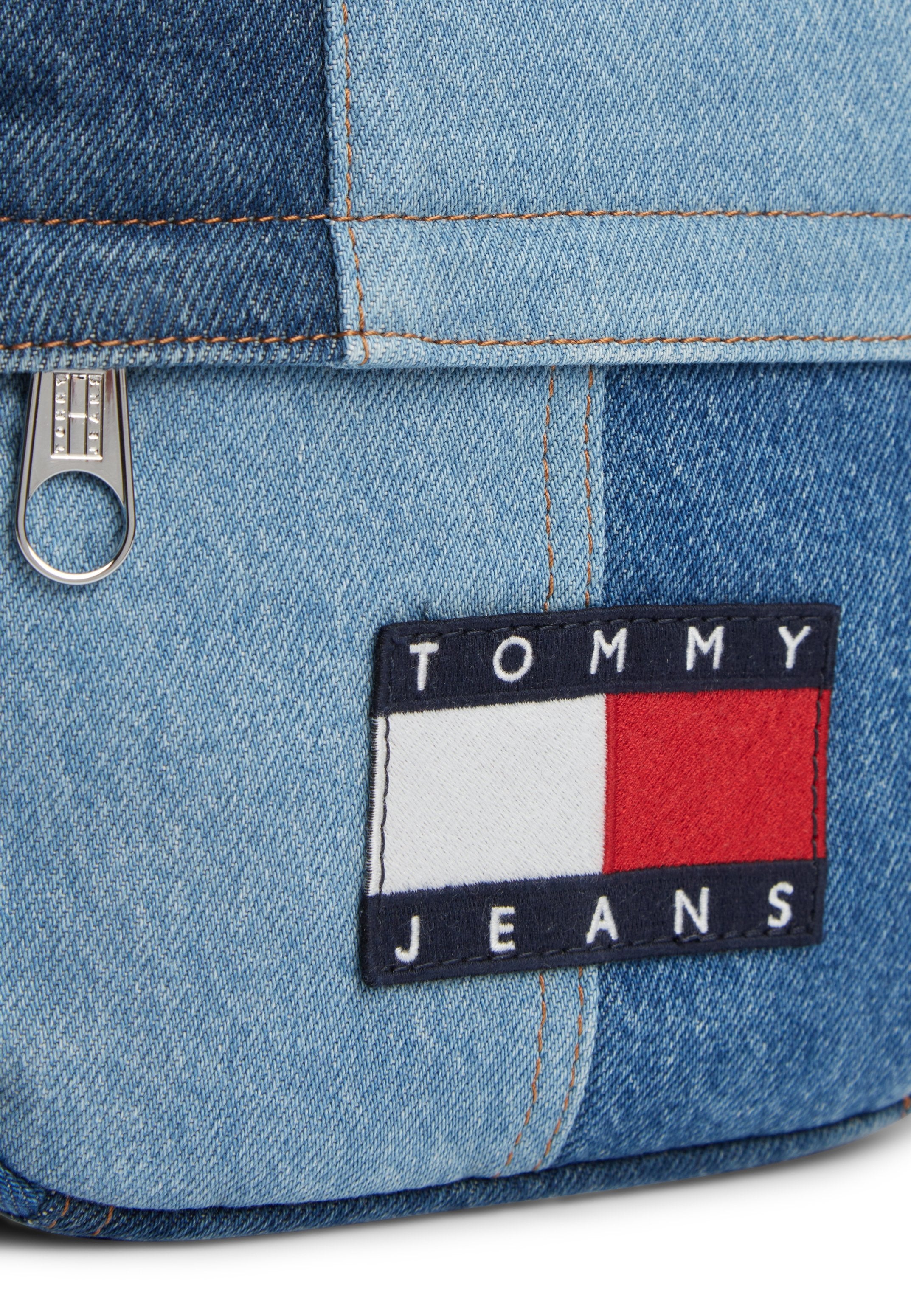 SAC REPORTER EN JEAN MATELASSÉ AVEC LOGO - Sac bandoulière - jean bleu