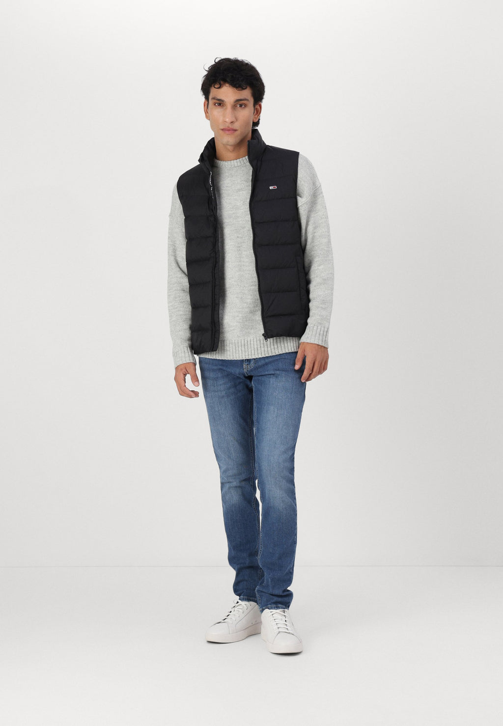 FLAG EMBROIDERY DOWN GILET - Waistcoat - black