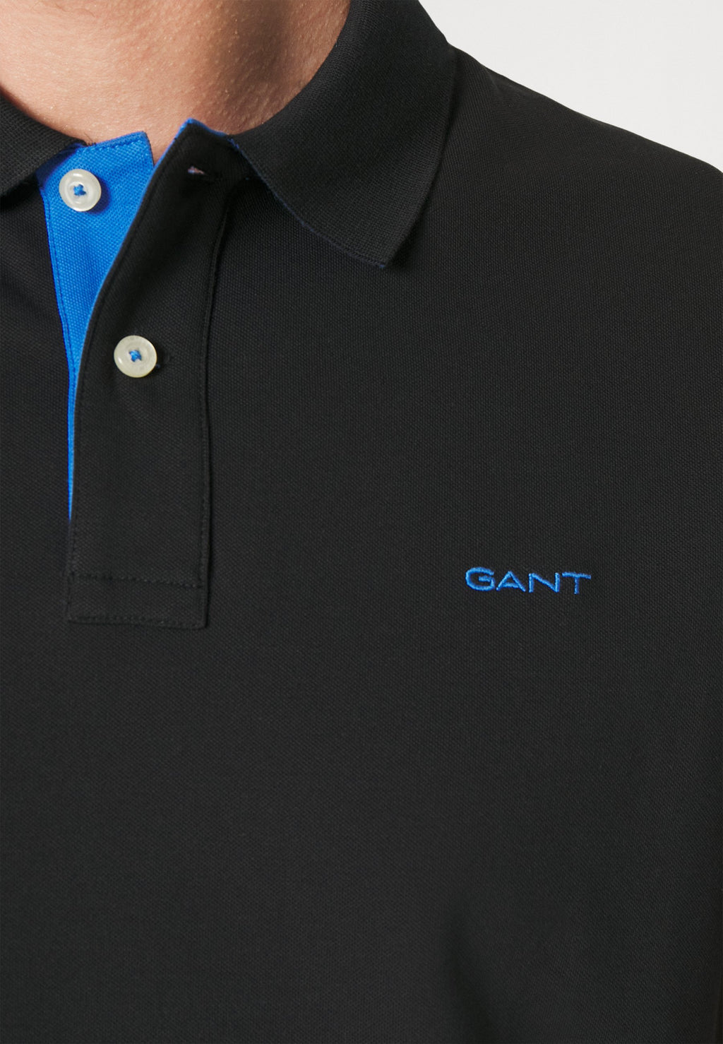 CONTRAST RUGGER - Polo shirt - black