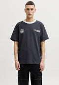 JCOBREEZE RINGER TEE CREW NECK - Print T-shirt - asphalt