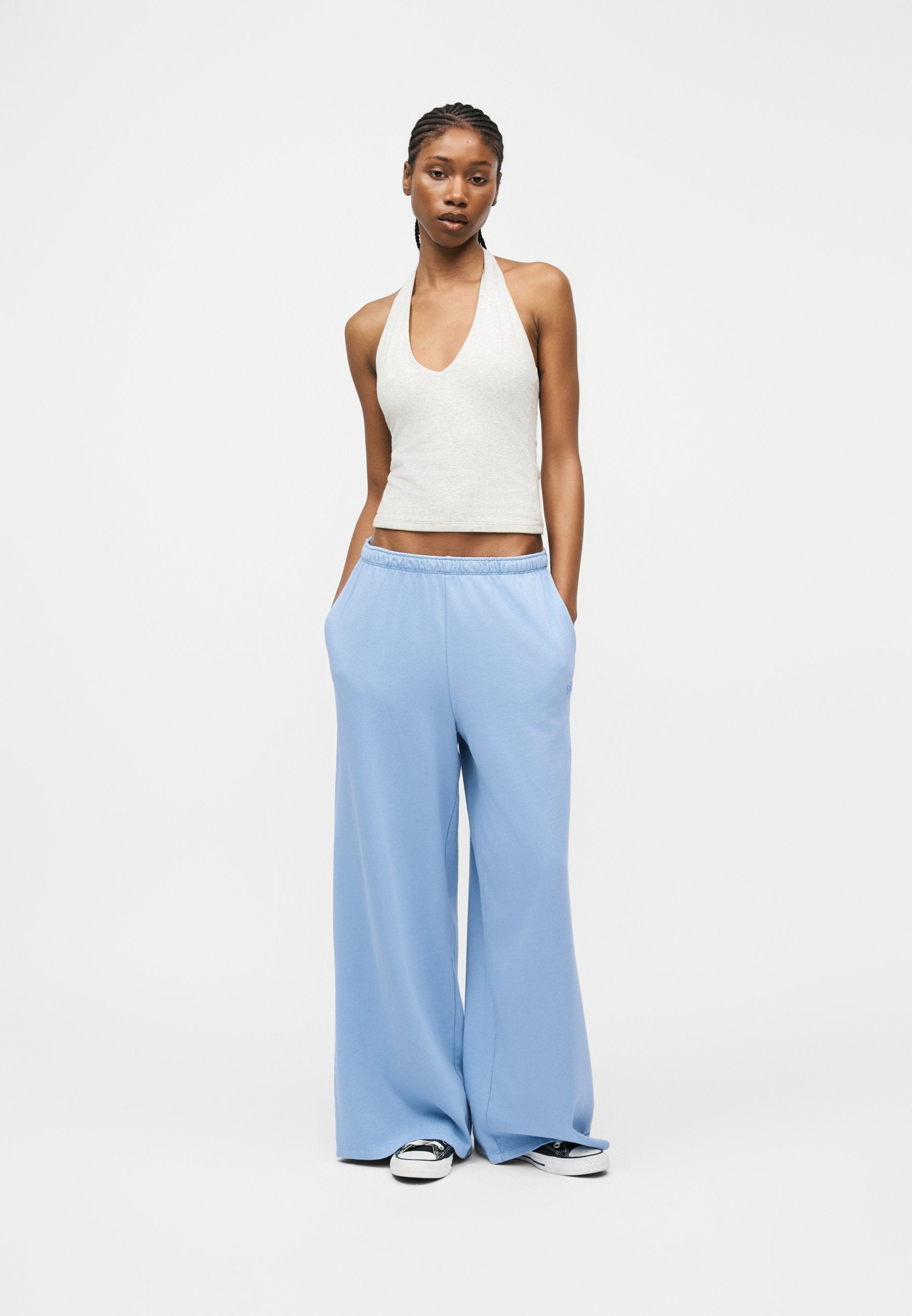 LOGO BAGGY PANTS - Tracksuit bottoms - moonstone blue