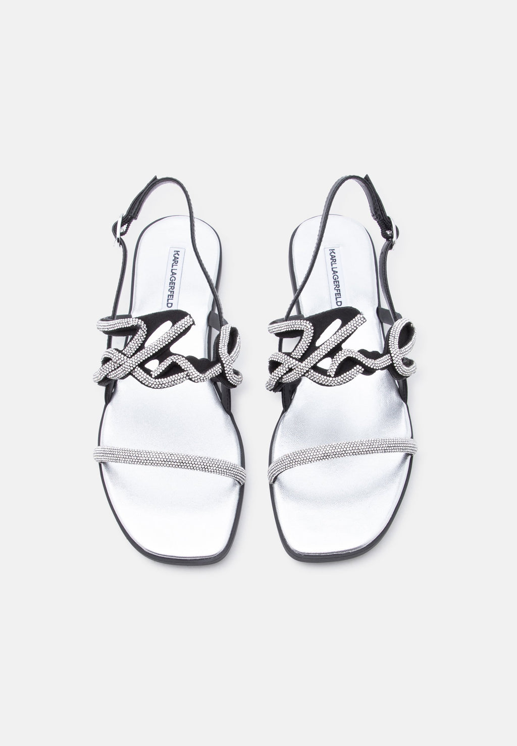 OLYMPIA II SIGNIA SLING - Sandals - glitter black/silver-coloured