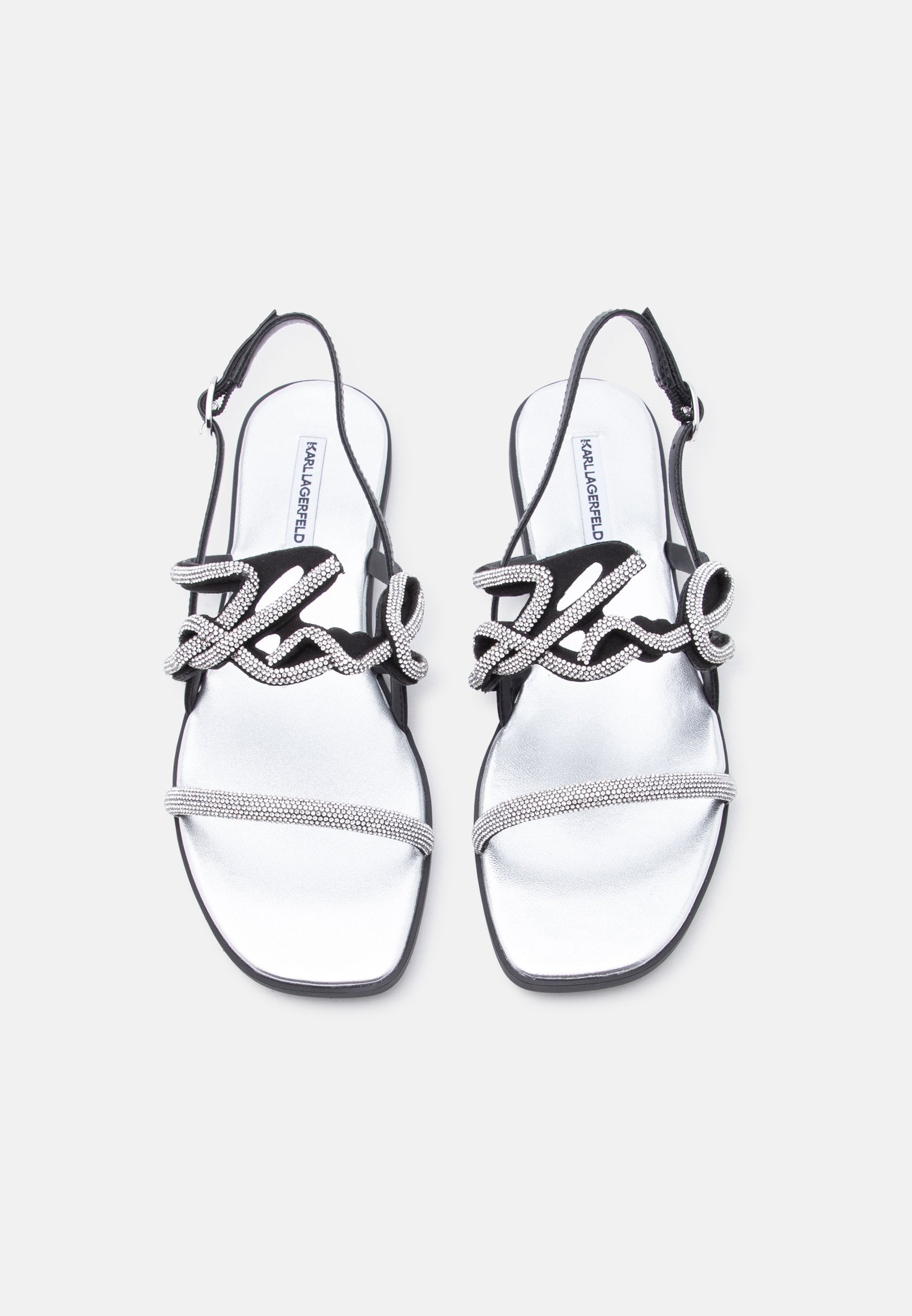 OLYMPIA II SIGNIA SLING - Sandals - glitter black/silver-coloured