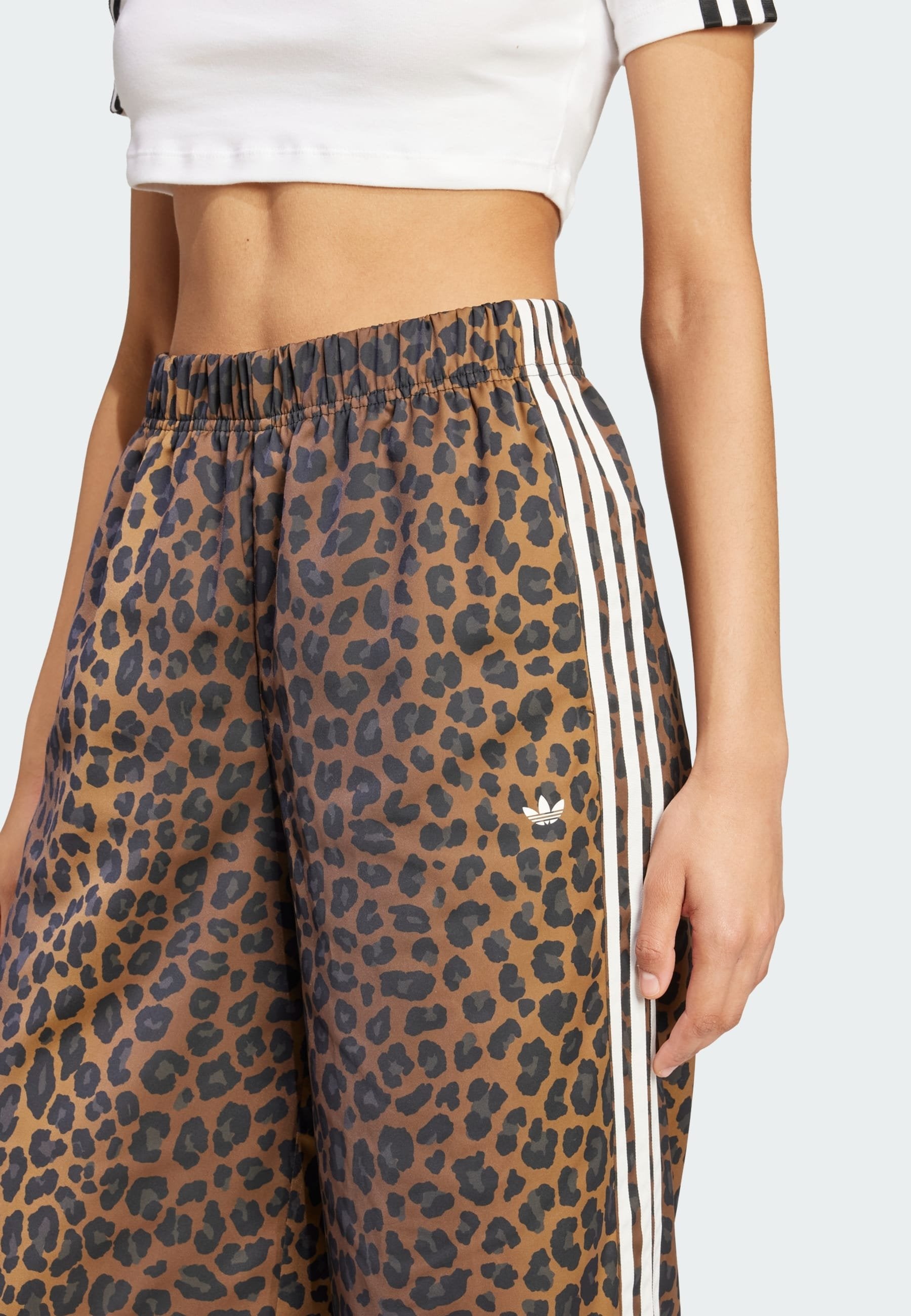 WIDE LEG LEO PRINT SATIN PANTS - Tracksuit bottoms - multicolor bronze strata