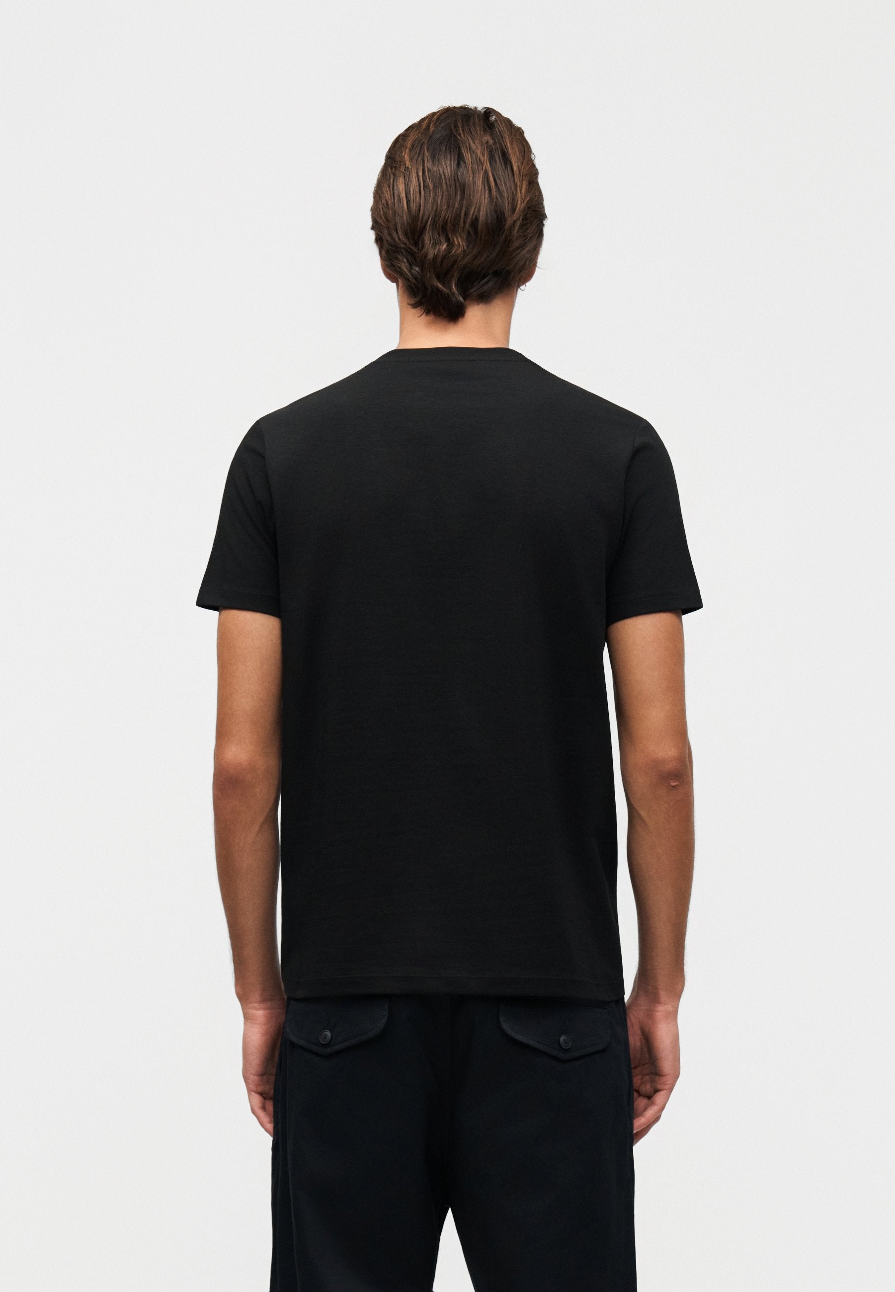 CREW NECK - Print T-shirt - black/silver-coloured