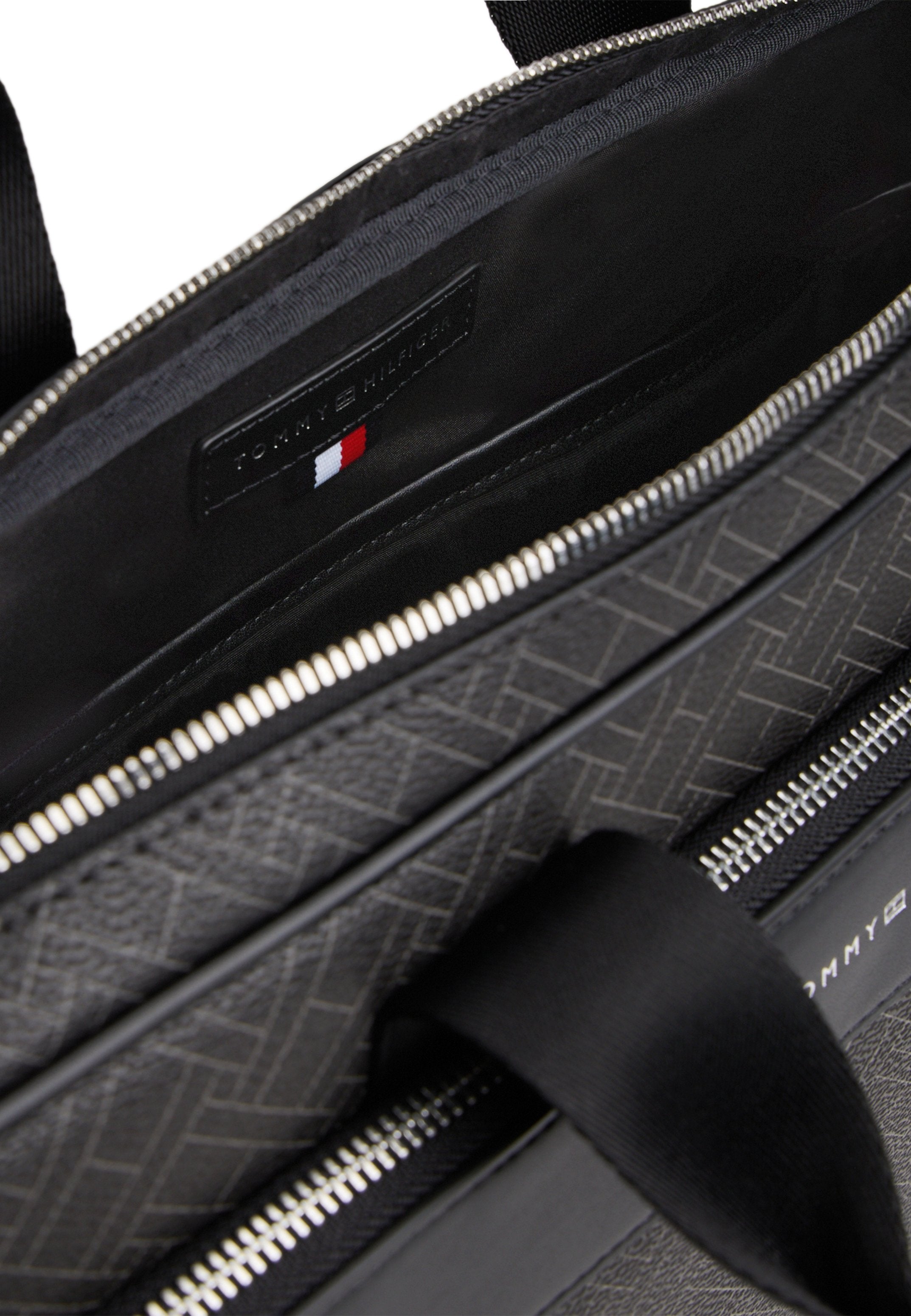 HILFIGER FLAG MIXED TEXTURE LAPTOP BAG - Briefcase - black