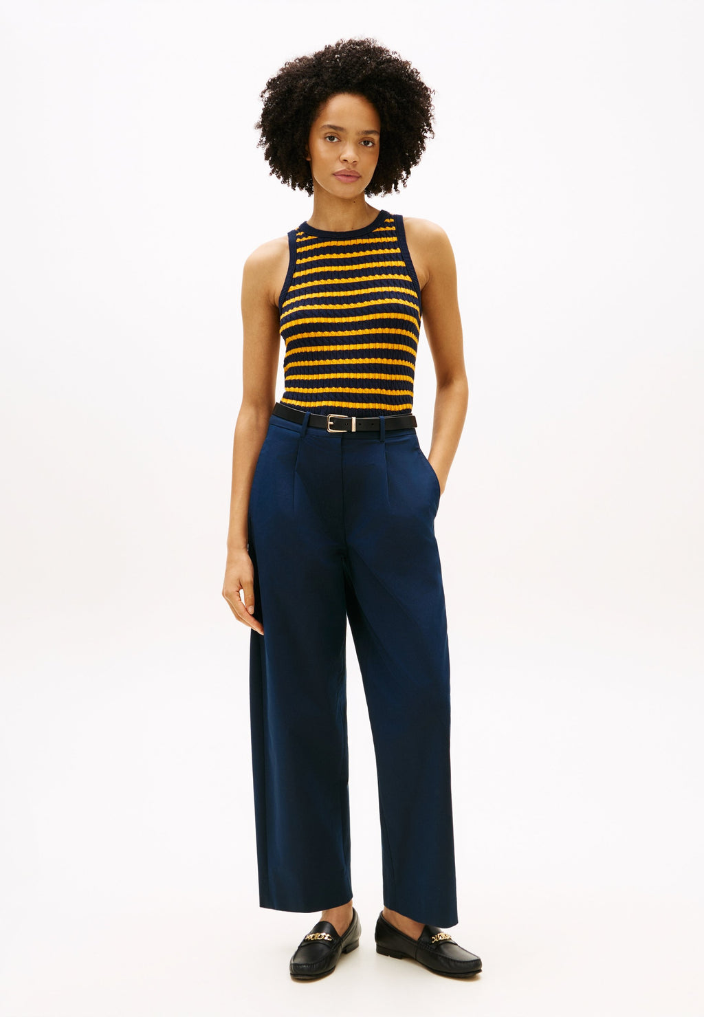 BARREL PLEATED - Trousers - dark night navy