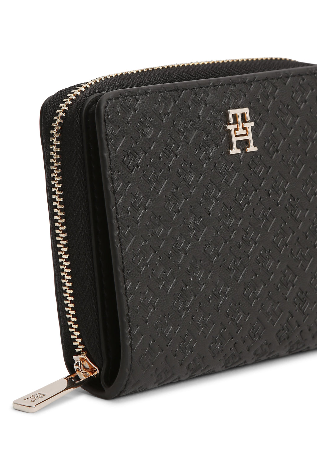 HILFIGER ICON DEBOSSED ZIP-AROUND FLAP WALLET - Wallet - black