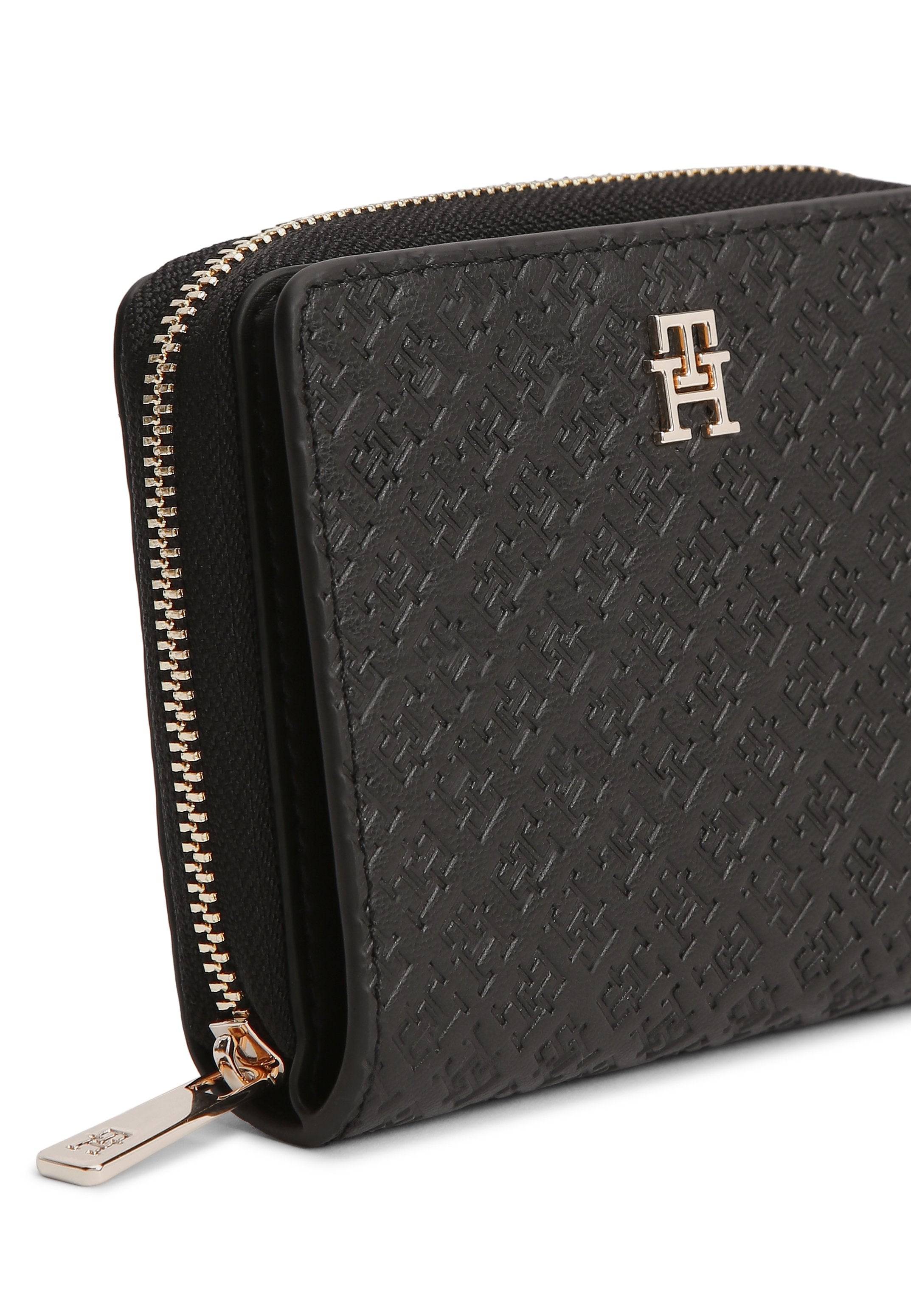 HILFIGER ICON DEBOSSED ZIP-AROUND FLAP WALLET - Wallet - black
