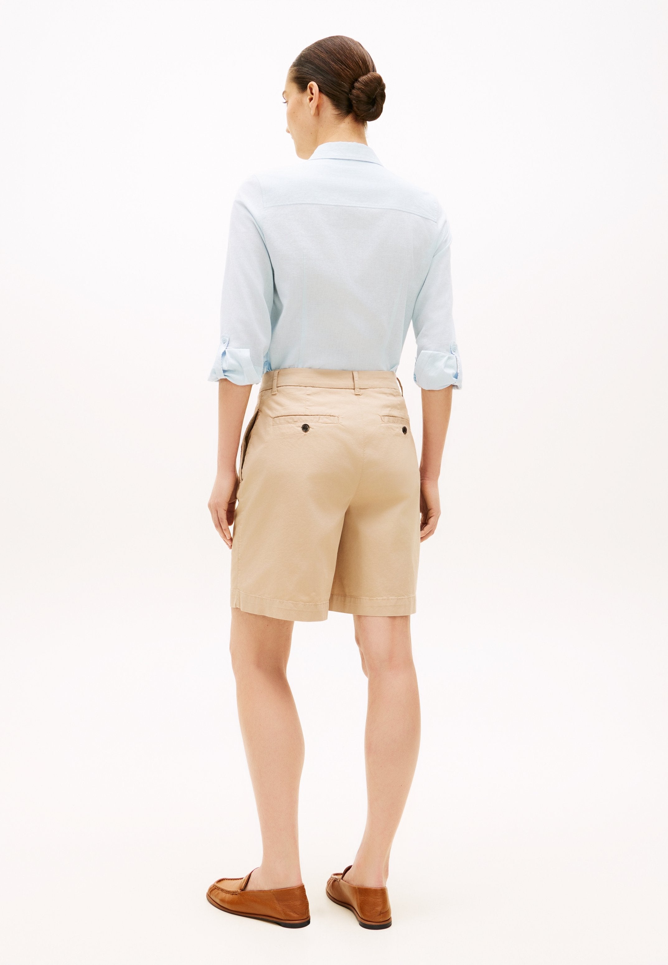 WASHED REGULAR CHINO SHORTS - Shorts - beige