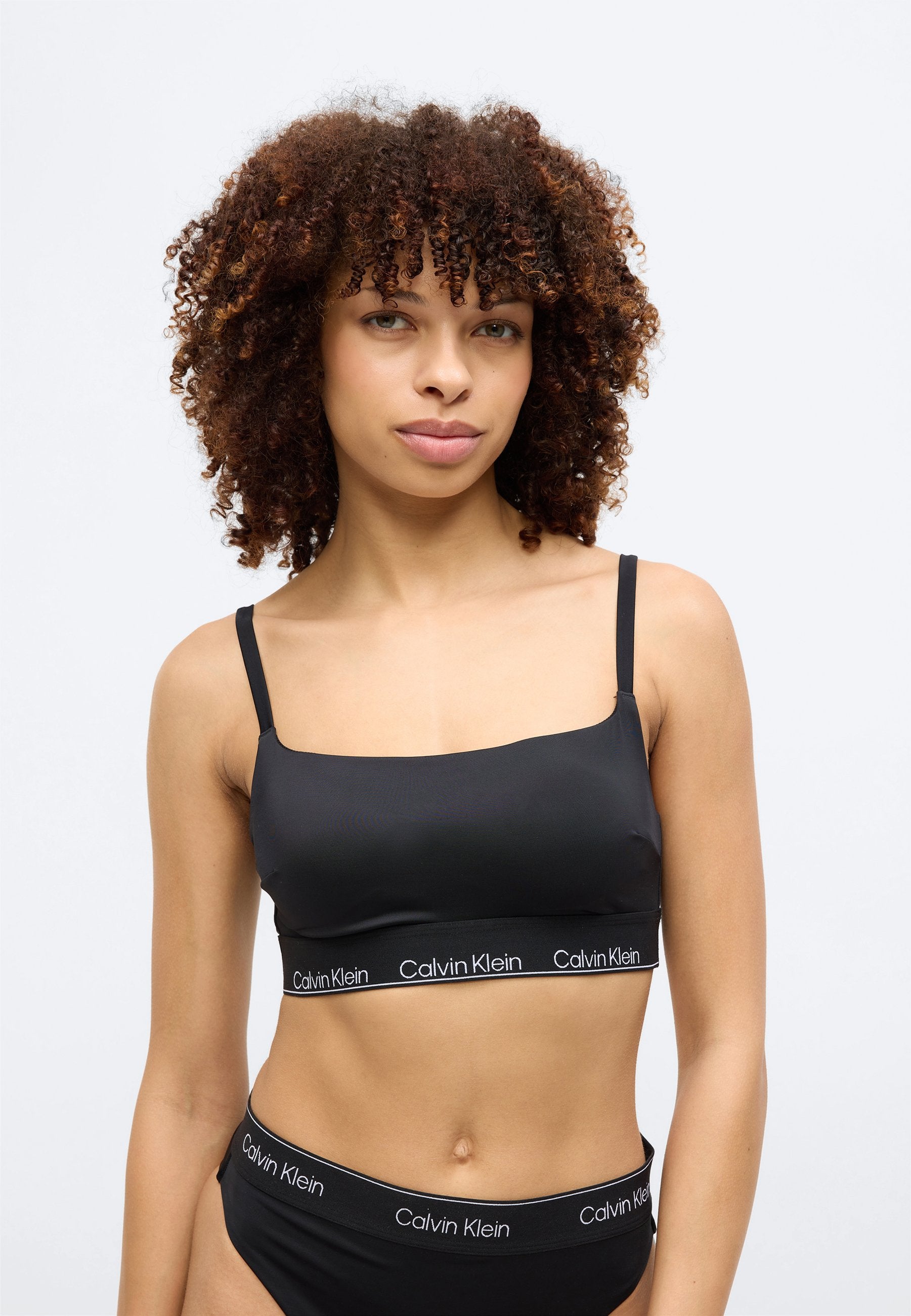 SQUARE NECK BRALETTE ICON SWIM - Bikini üstü - siyah