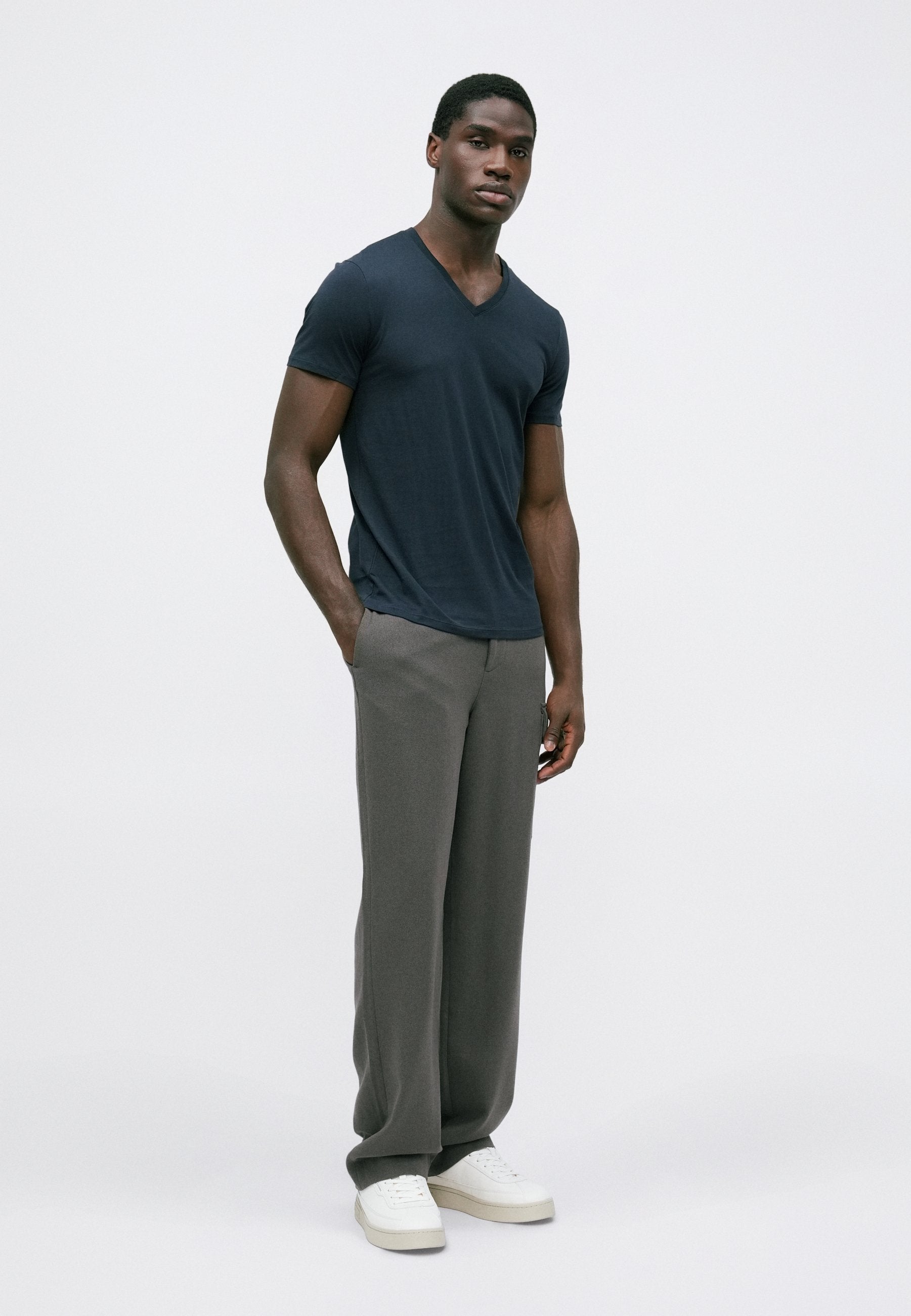VLINE T-SHIRT SLIM FIT - Basic T-shirt - navy