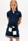 LOGO EMBROIDERY SHORT SLEEVE JUMPER DRESS - Jumper dress - dark night navy