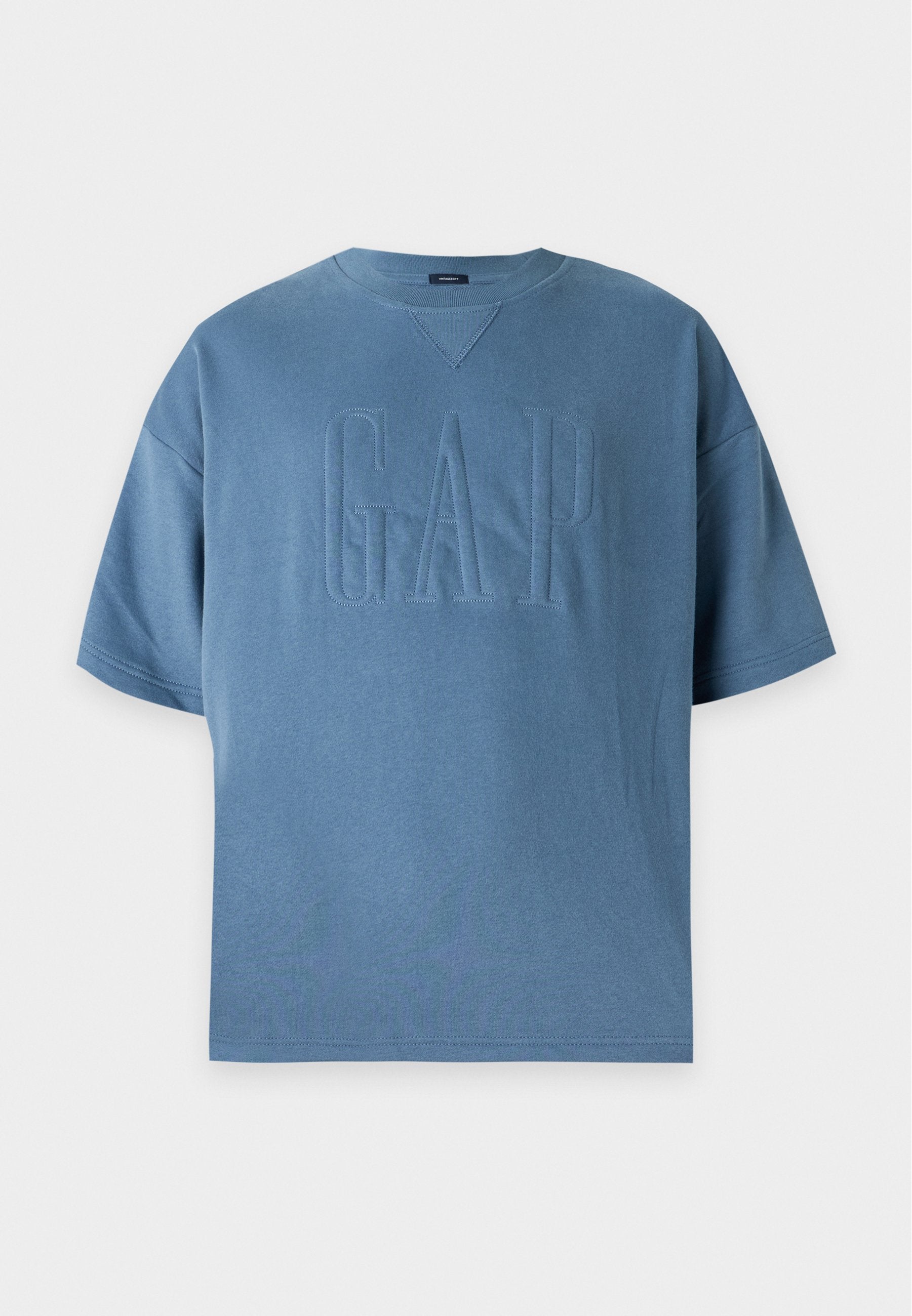 LOGO CROP CREW - Print T-shirt - blue