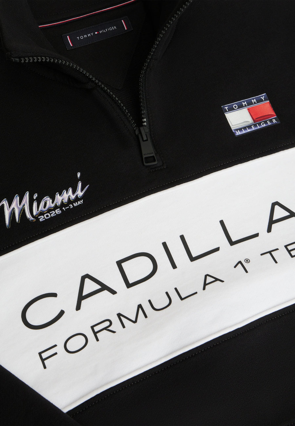 TH X CADILLAC FORMULE 1 TEAM HALF ZIP MIAMI - Sweat-shirt - black/stone grey/white