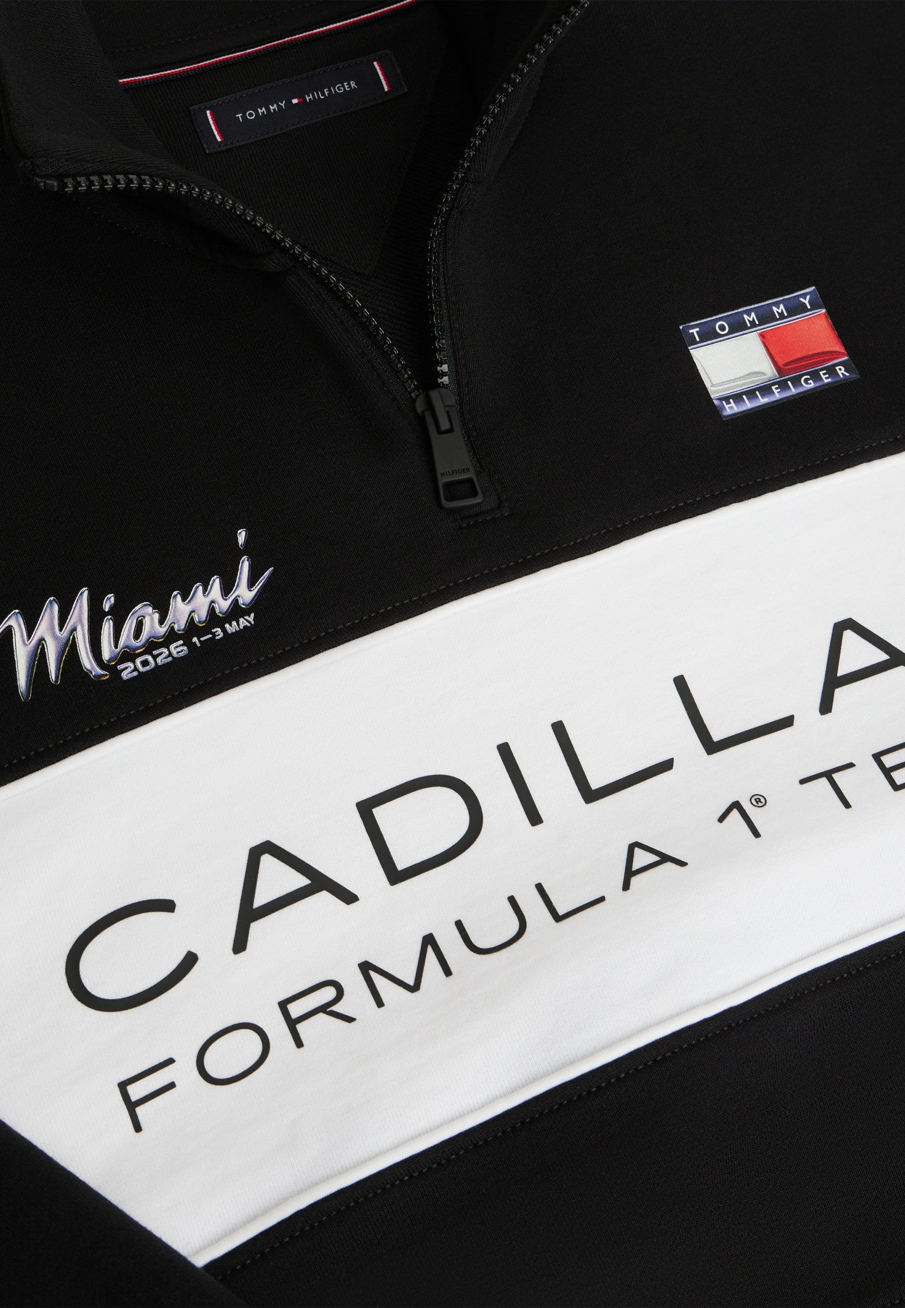 TH X CADILLAC FORMULE 1 TEAM HALF ZIP MIAMI - Sweat-shirt - black/stone grey/white