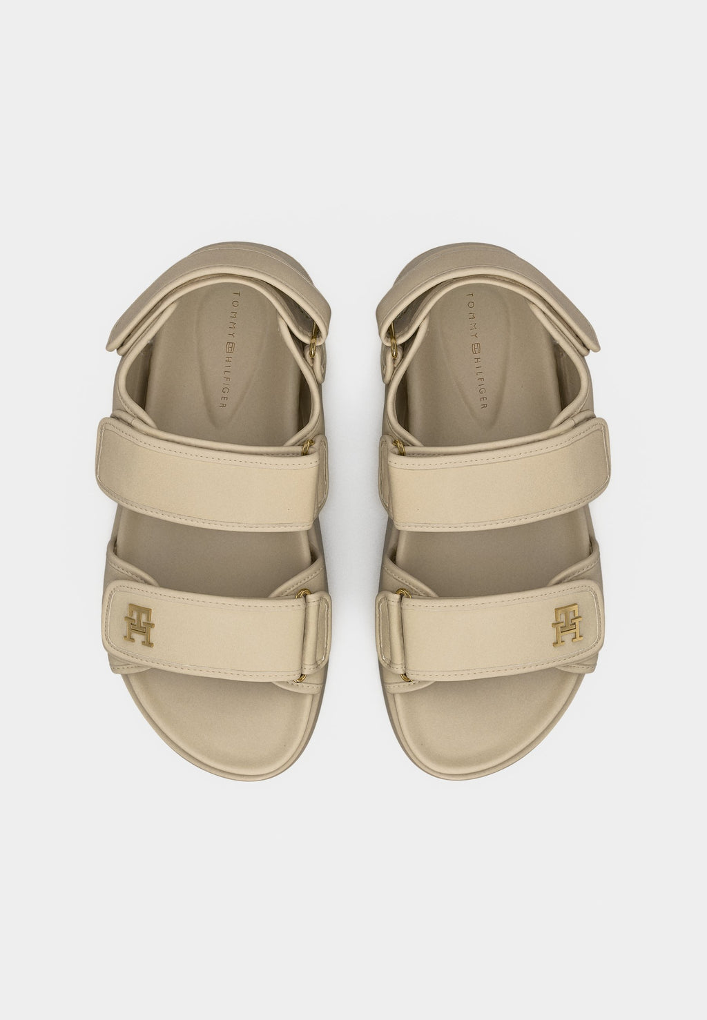 صنادل جلدية TH MONOGRAM PLATFORM - صنادل منصة - بيج كلاسيكي