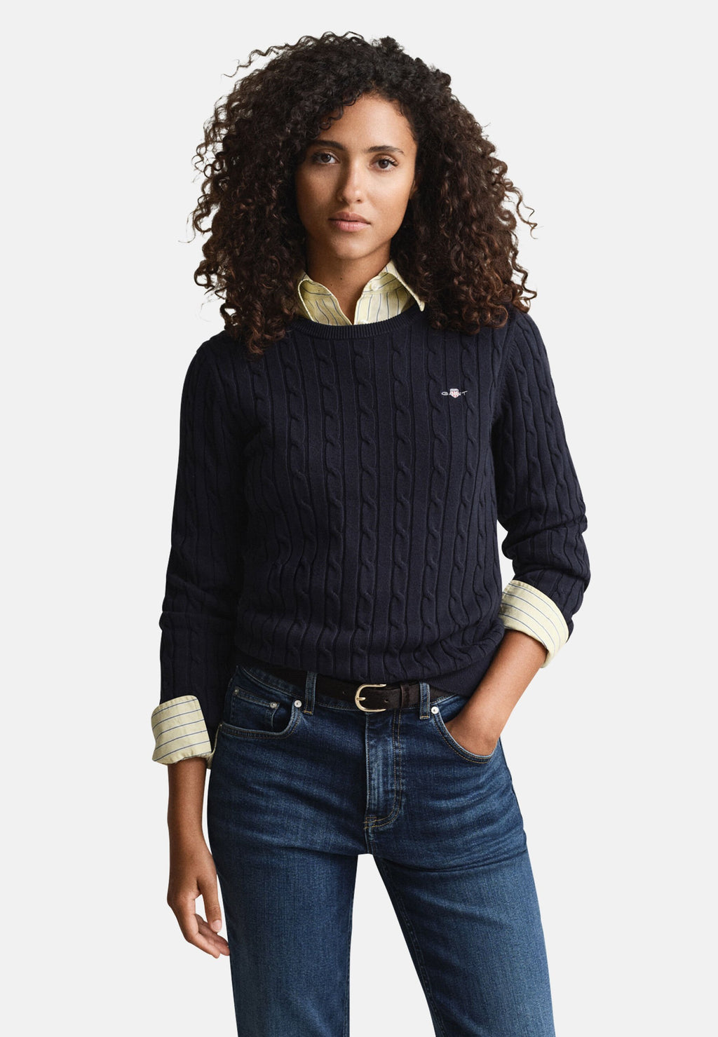 STRETCH CABLE  - Jumper - evening blue