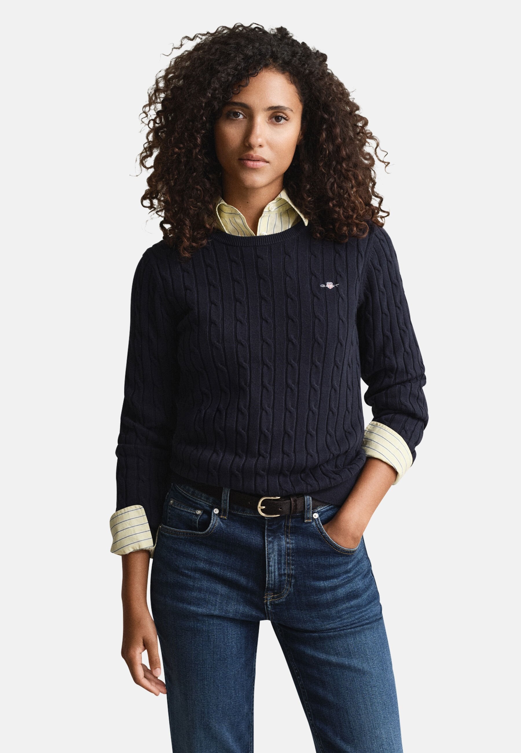STRETCH CABLE  - Jumper - evening blue