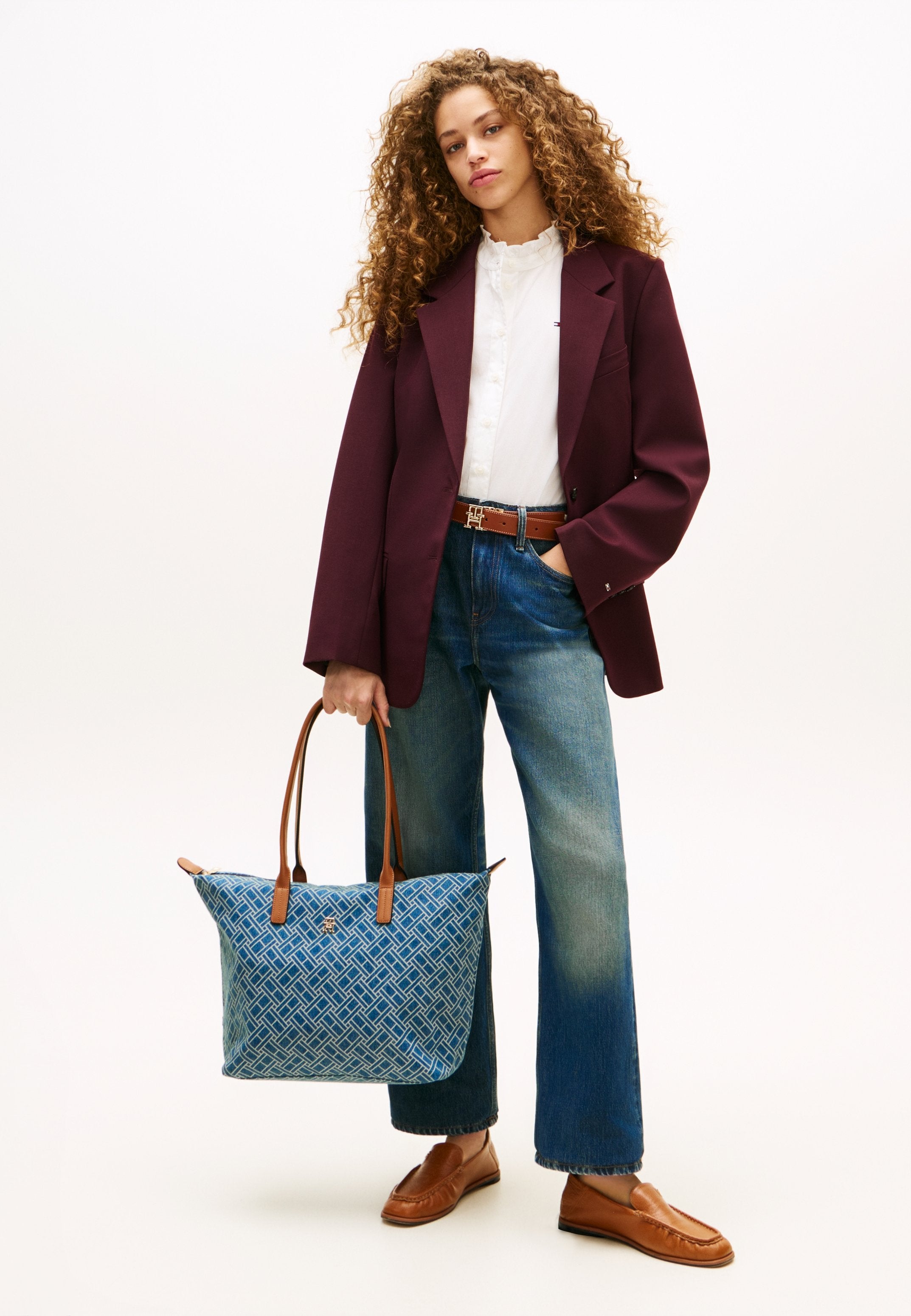 FLAG DENIM TOTE BAG - Tote bag - blue denim