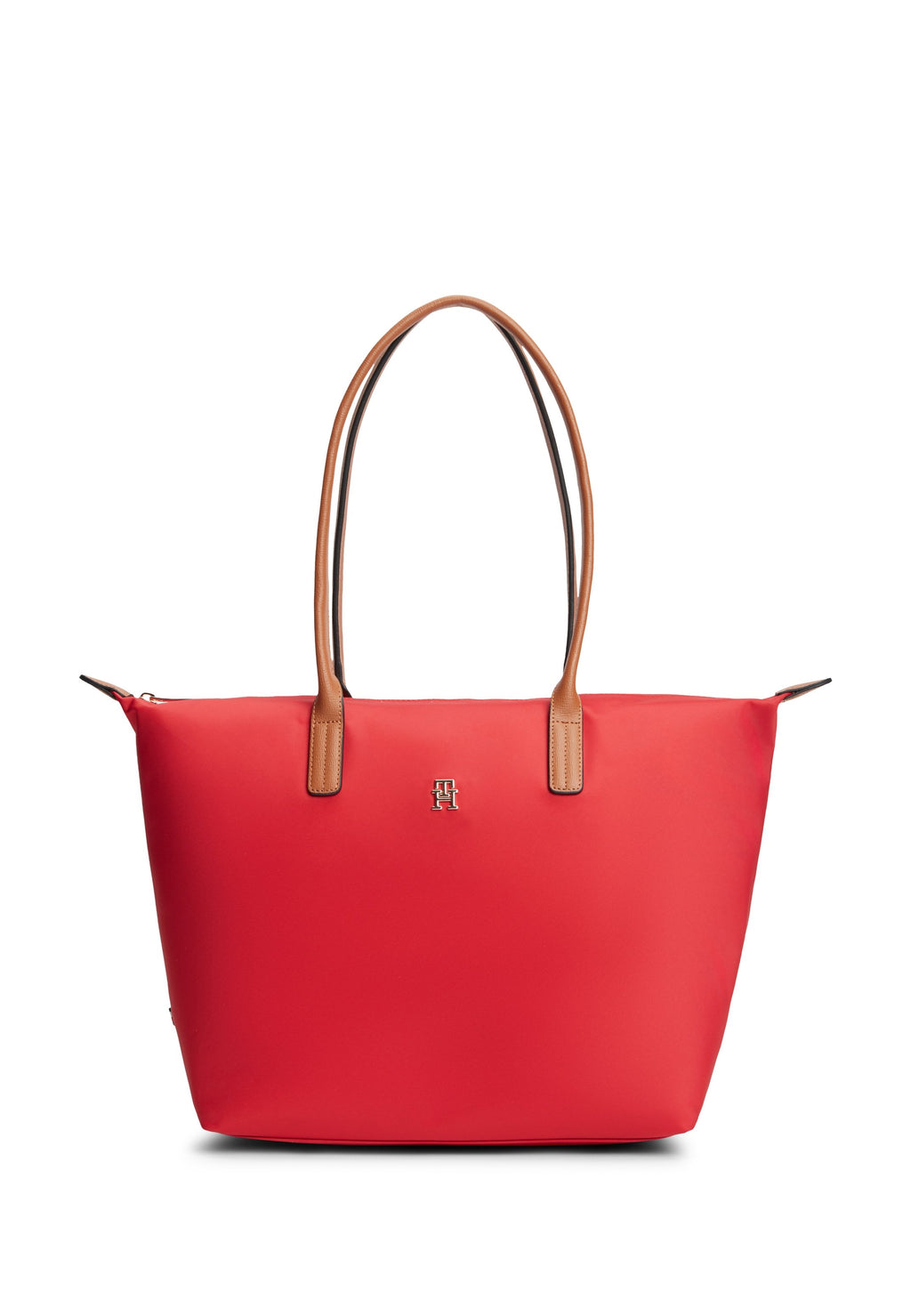 TH MONOGRAM CONTRAST HANDLE TOTE BAG - Tote bag - primary red
