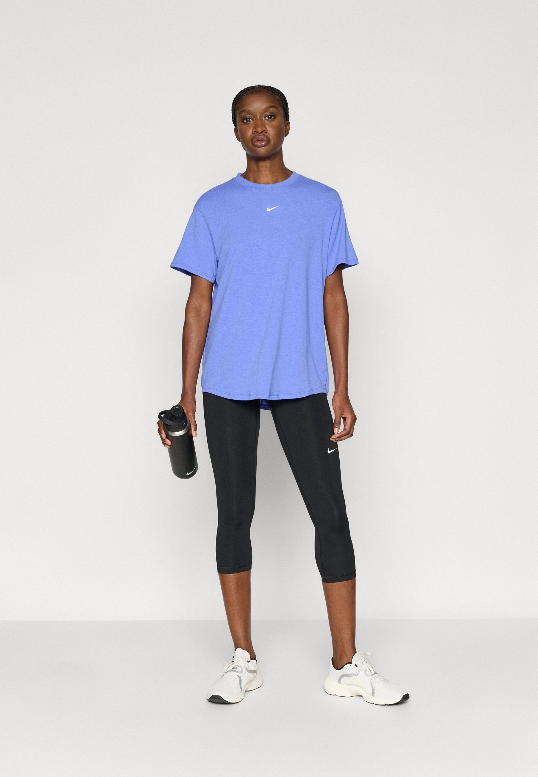 CROP  - 3/4 sports trousers - black/white