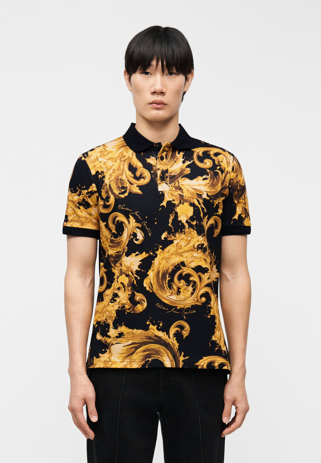 PRINT - Polo shirt - black/gold-coloured