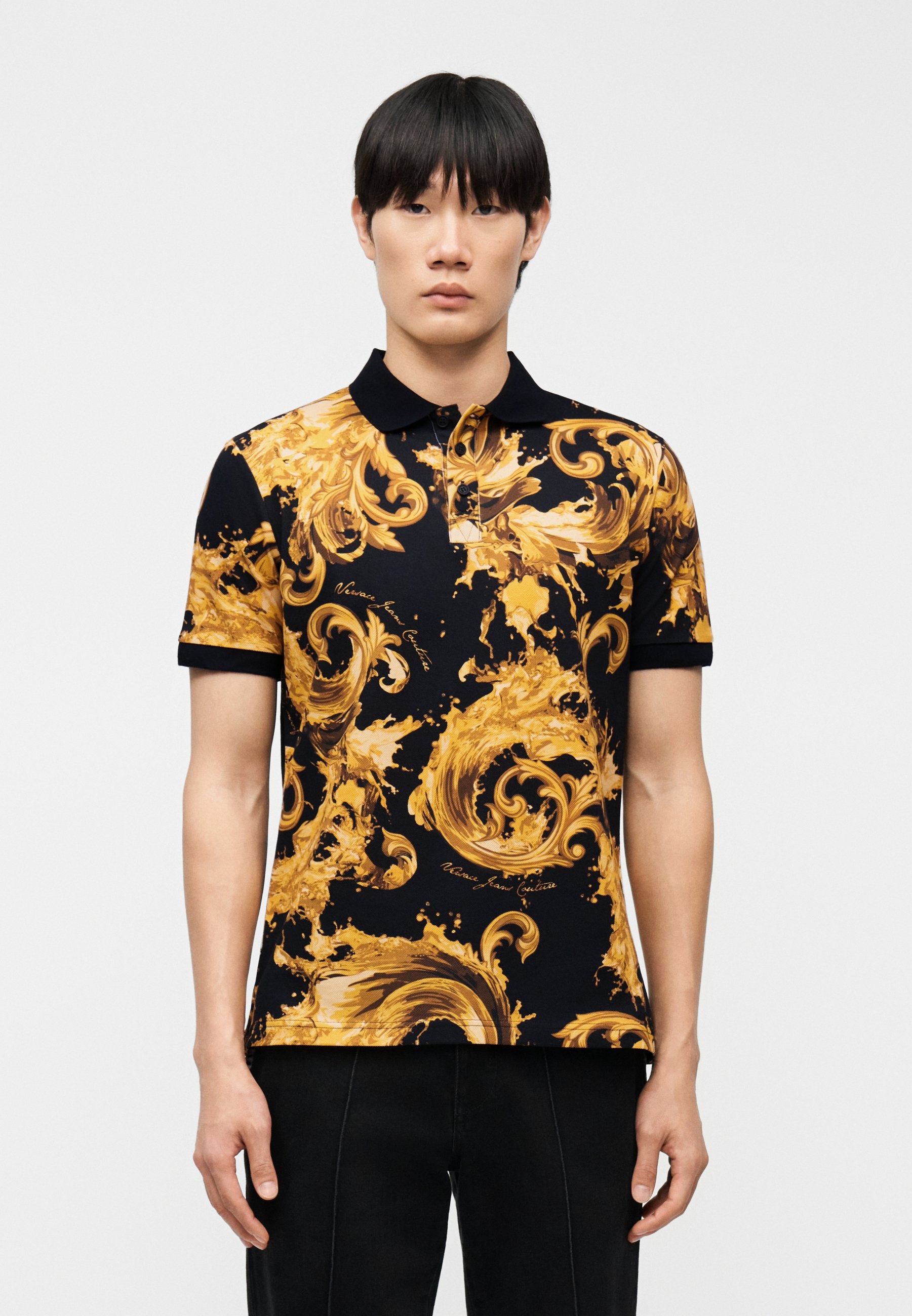 PRINT - Polo shirt - black/gold-coloured