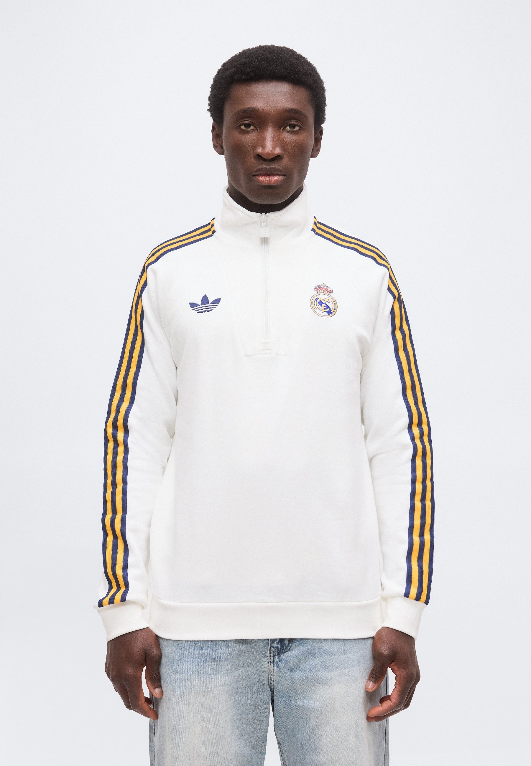 REAL MADRID HALF ZIP - ملابس نادي - أبيض