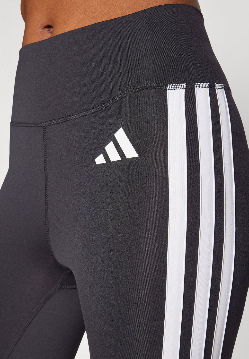 OPTIME ESSENTIALS WORKOUT 3 STRIPES 7/8 - Leggings - black/white