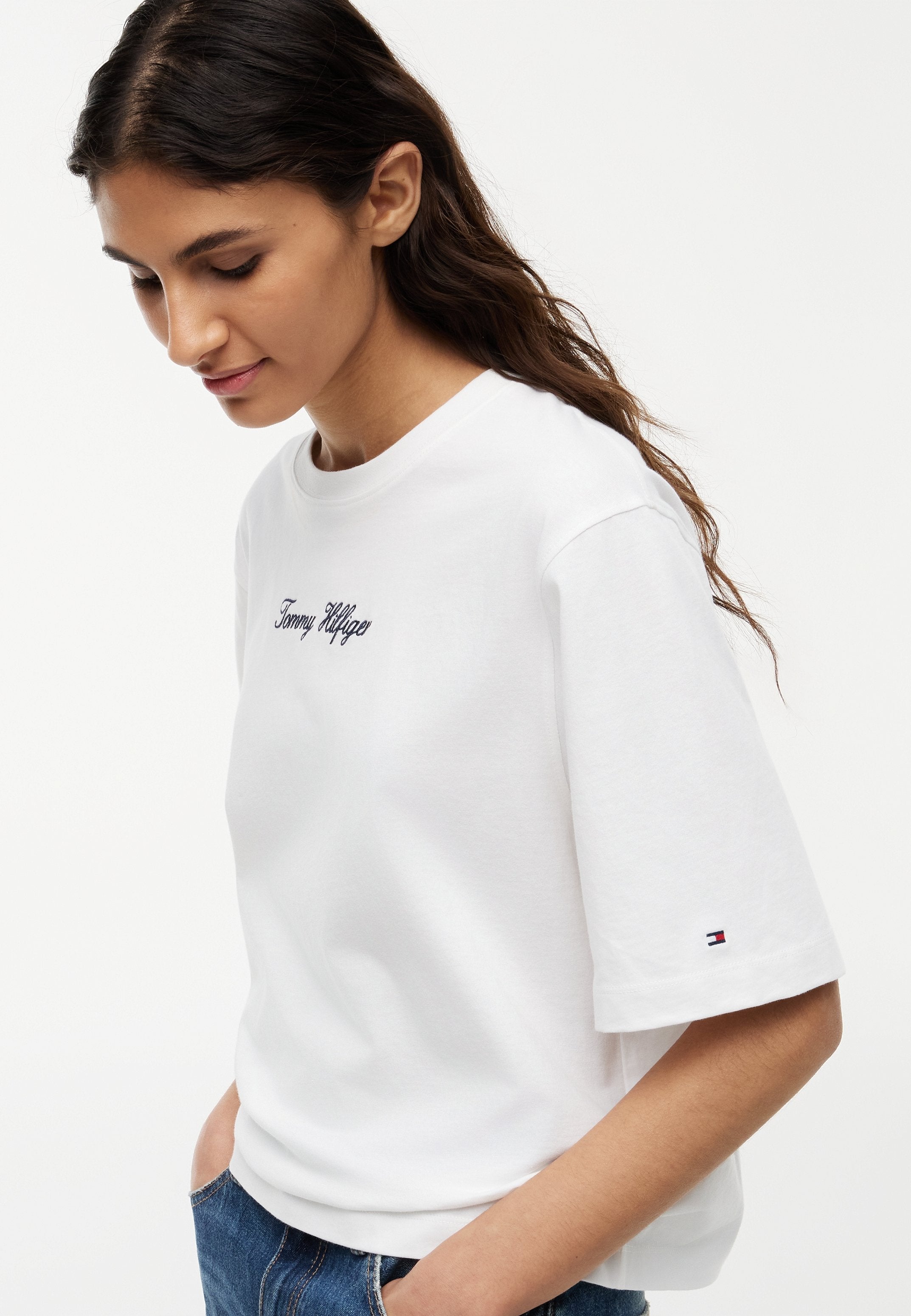 CLASSIC SCRIPT TRAPEZE TEE - Basic T-shirt - ecru