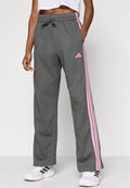 ESSENTIALS 3 STRIPES OPEN HEM PANTS - Tracksuit bottoms - grey six/tropic bloom