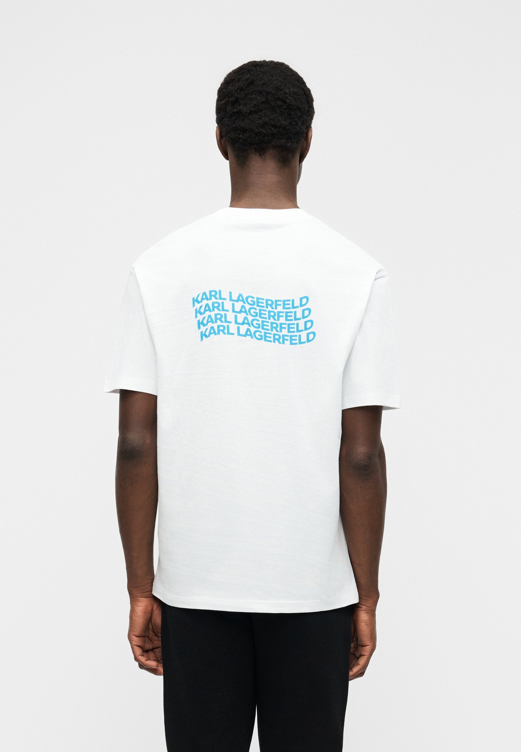 COL ROND - T-shirt imprimé - blanc
