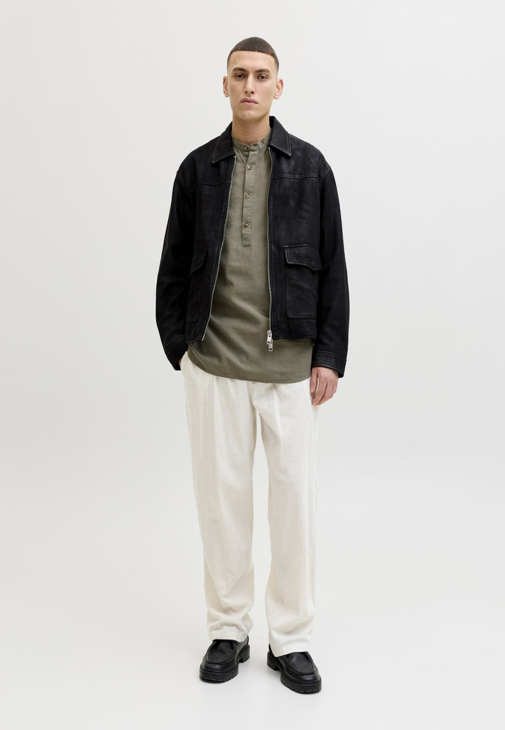 Joggers Wide Leg Fit - Trousers - string melange