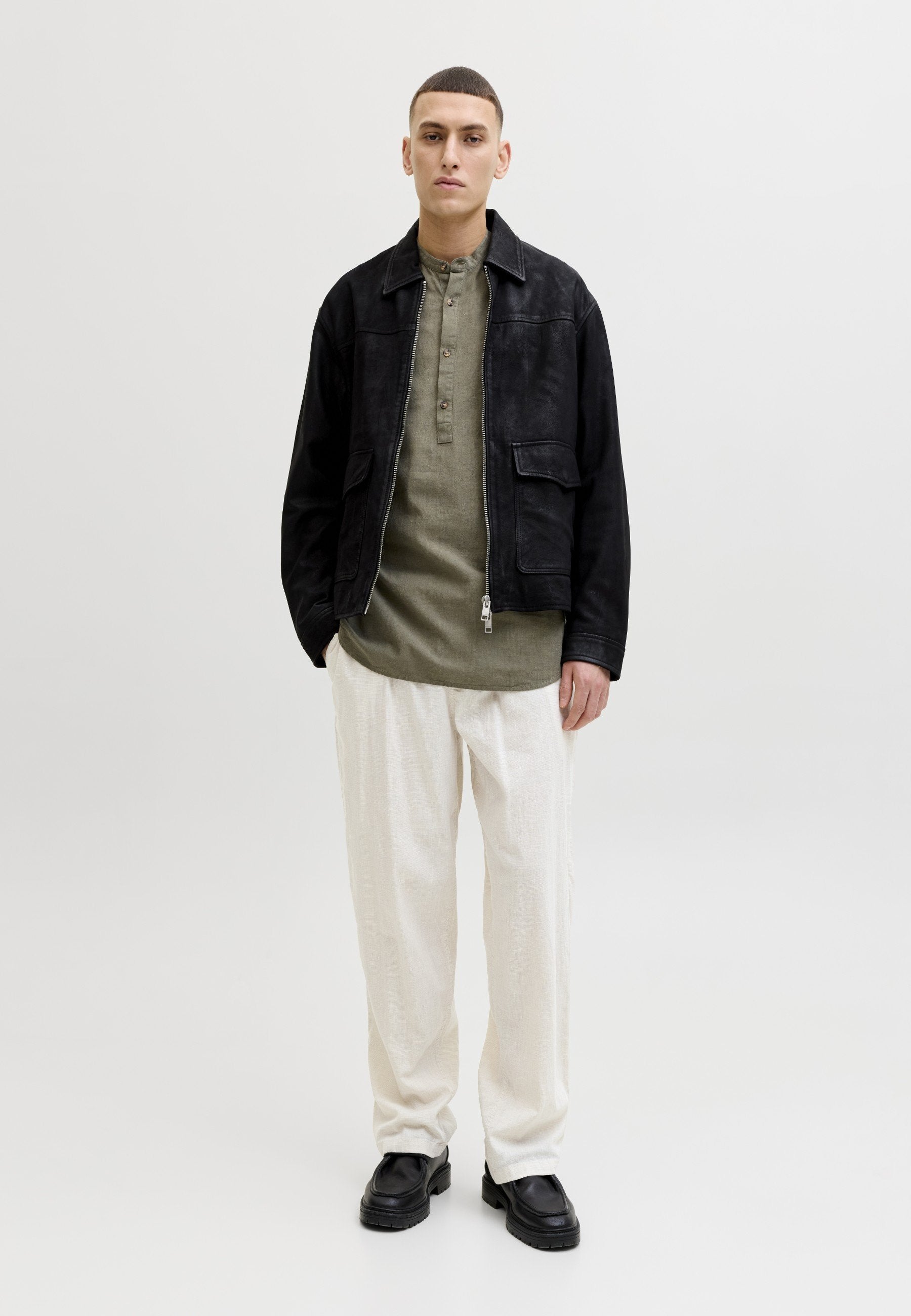 Joggers Wide Leg Fit - Trousers - string melange