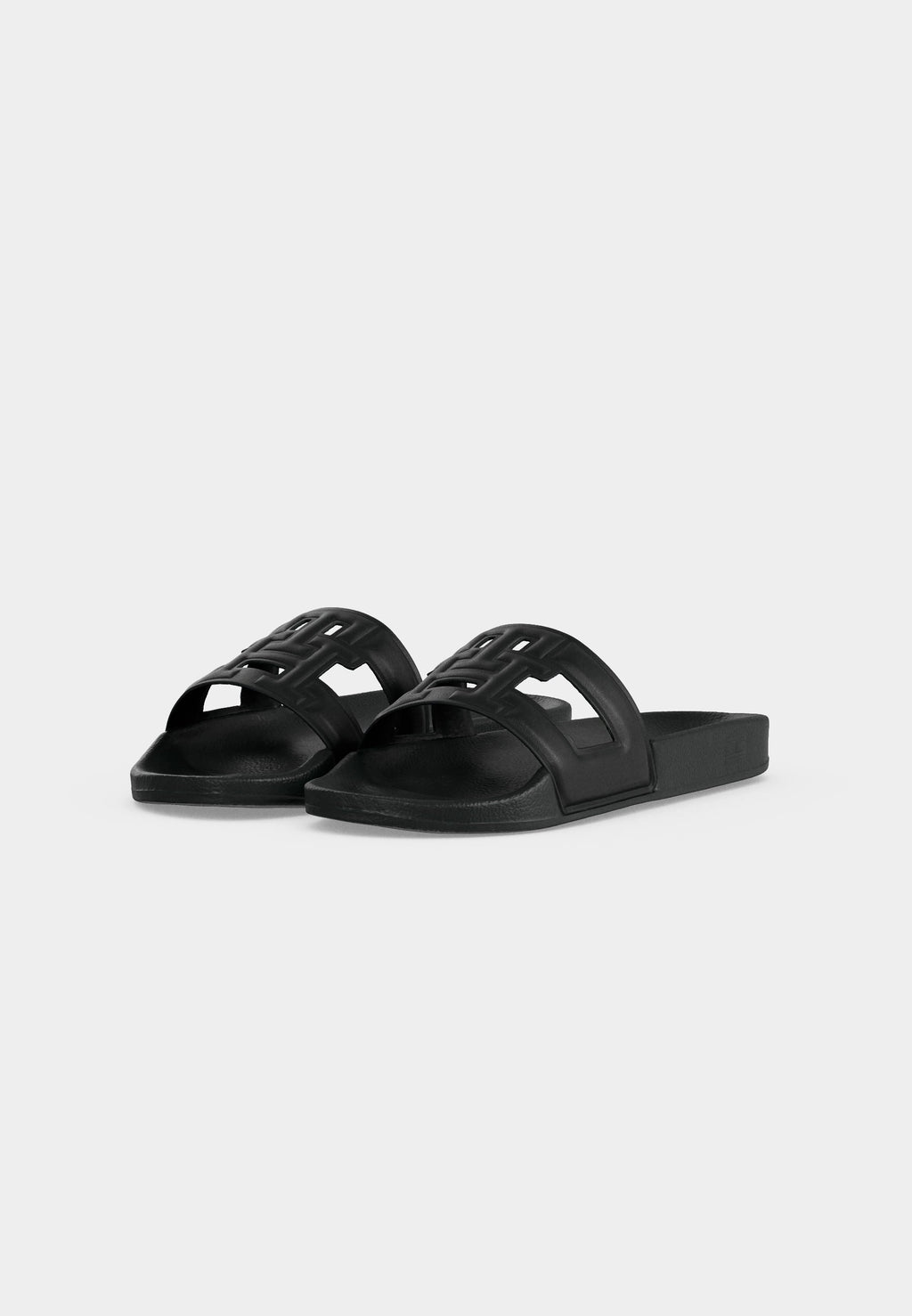 MONOGRAM POOL SLIDE - Mules - black