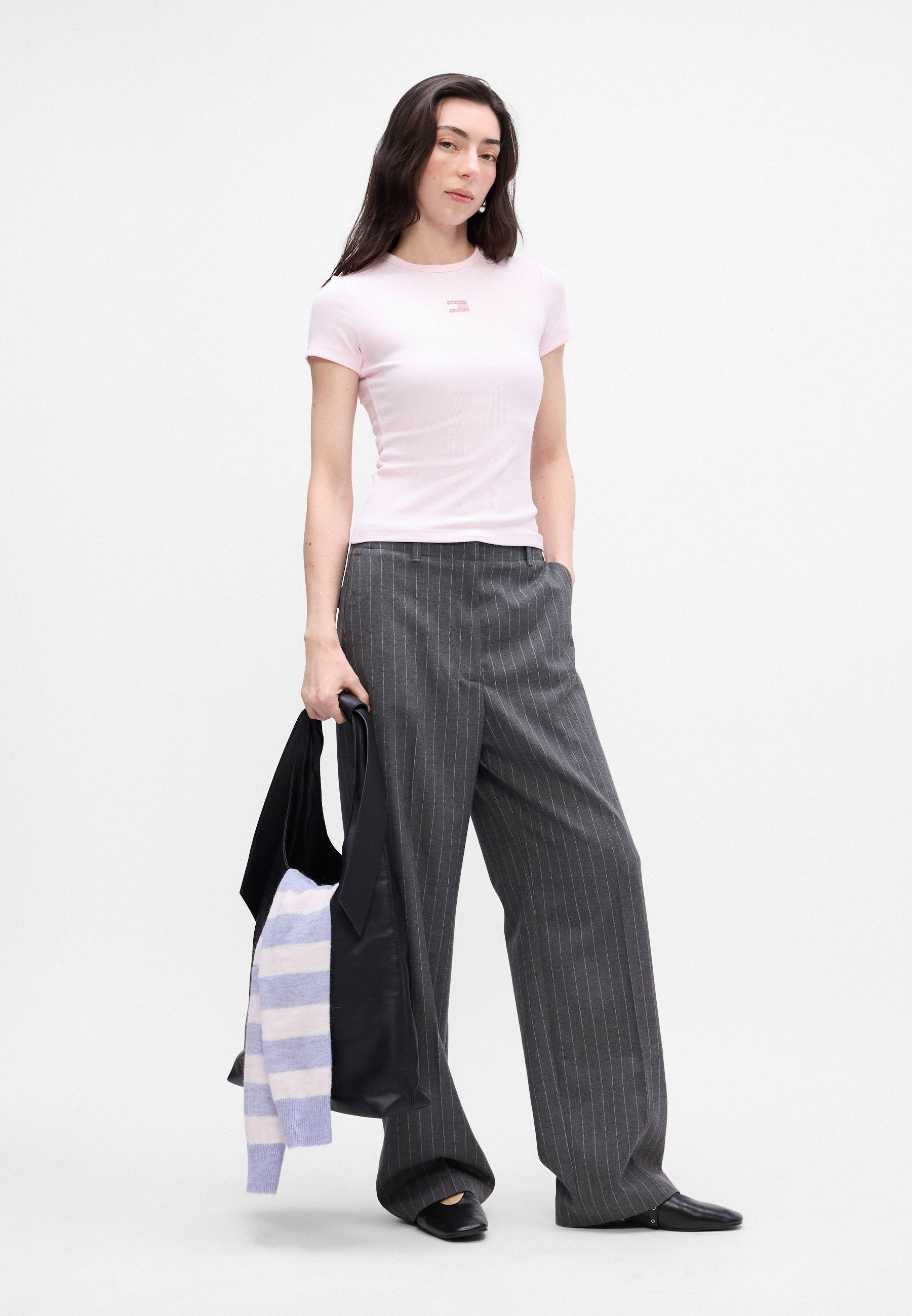 SLIM BADGE TEE - Basic T-shirt - light pink
