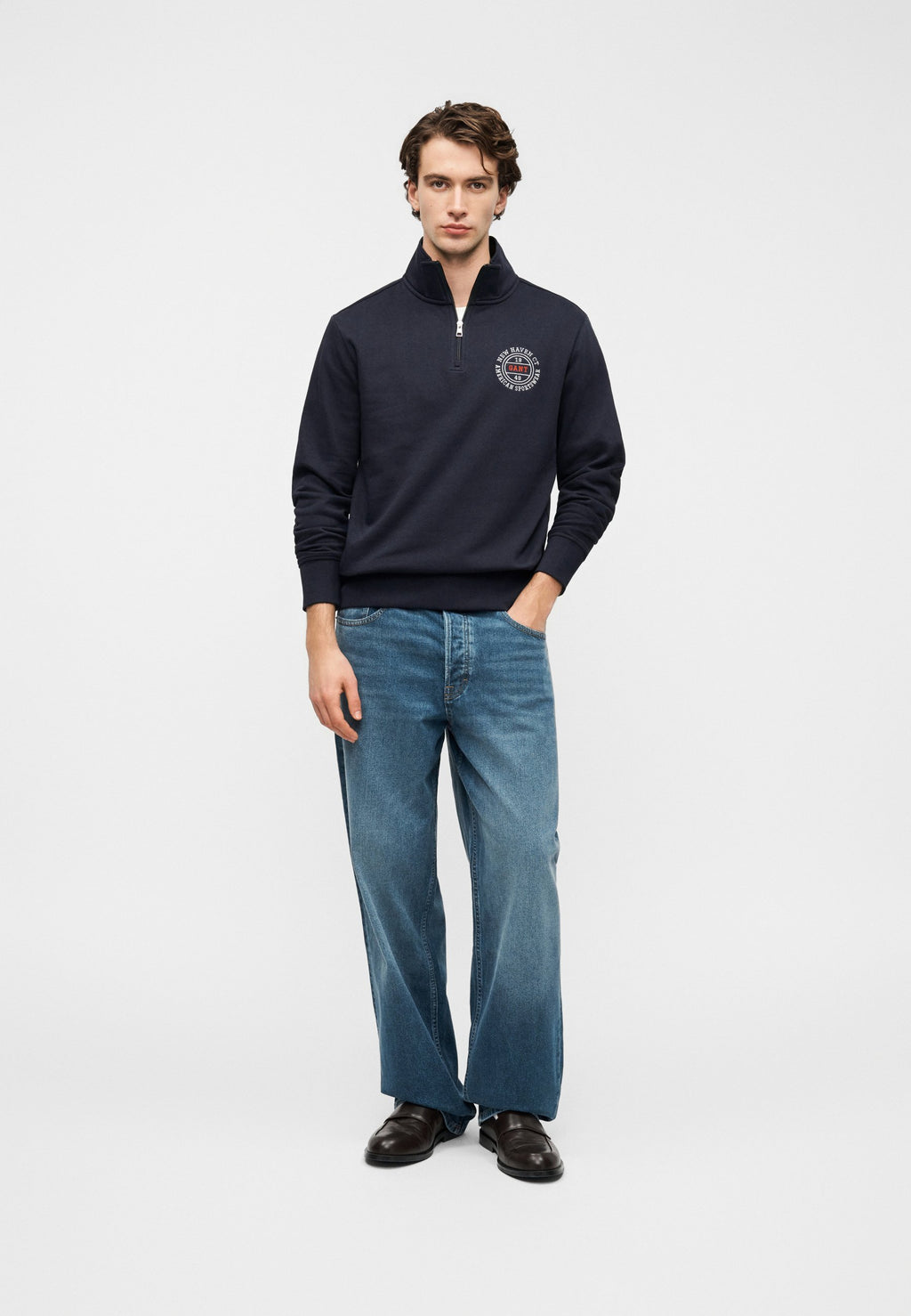 GRAPHIC HALF ZIP - Sweatshirt - evening blue