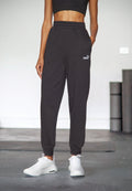 SMALL LOGO COMFORT HIGH-WAIST SWEATPANTS  - Tracksuit bottoms - black